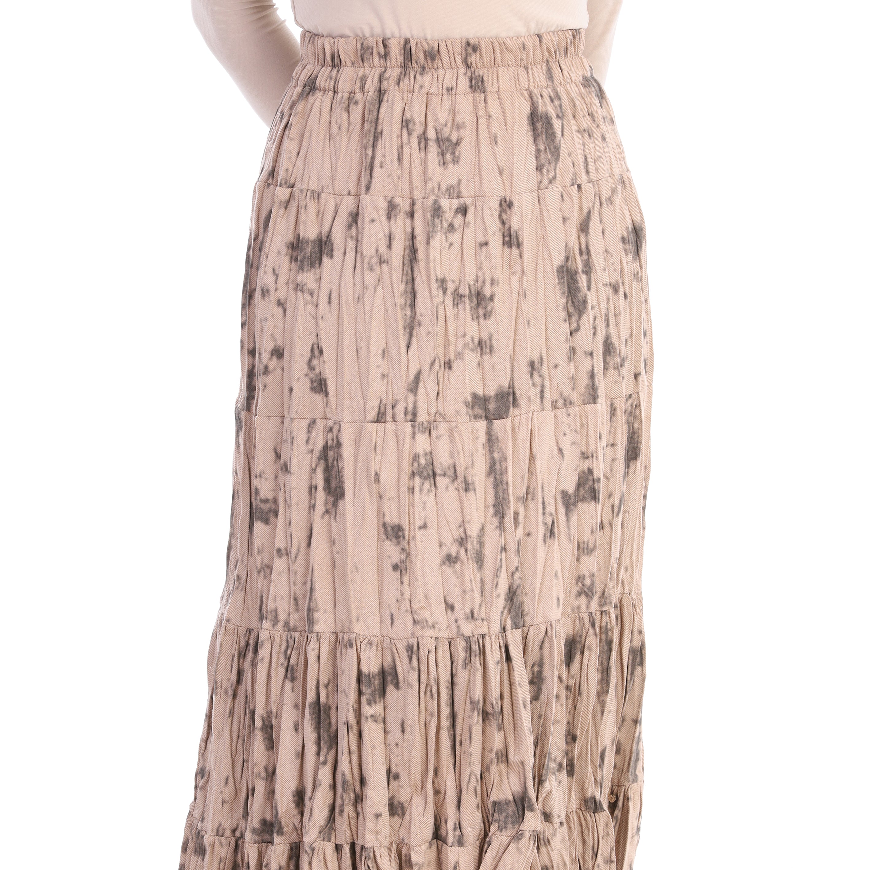 Elegant Maxi Skirt with Tiered Pattern w169220004