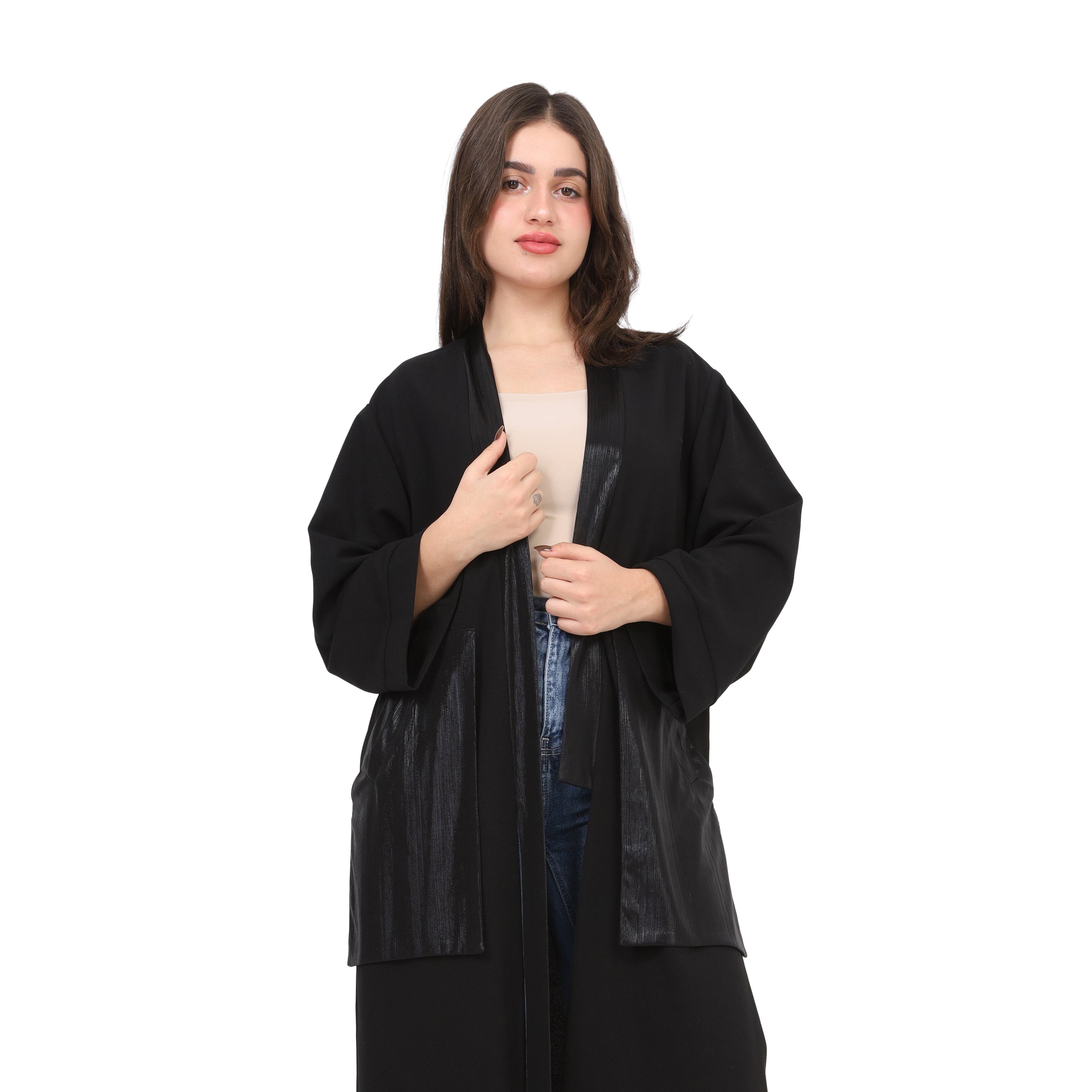 Open Side Cardigan with Metallic Pockets w169280023