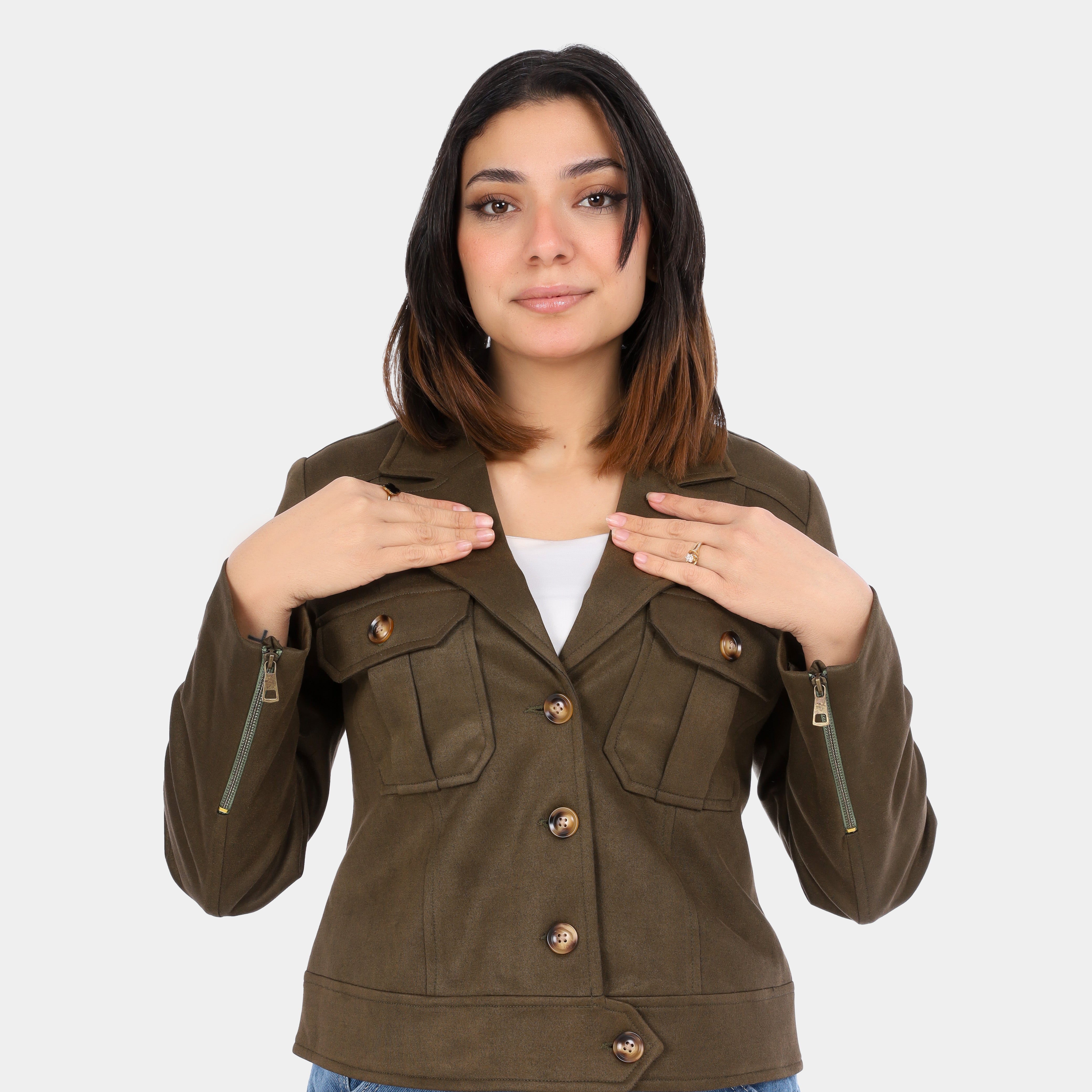 Cropped Wool Blend Jacket w16959130