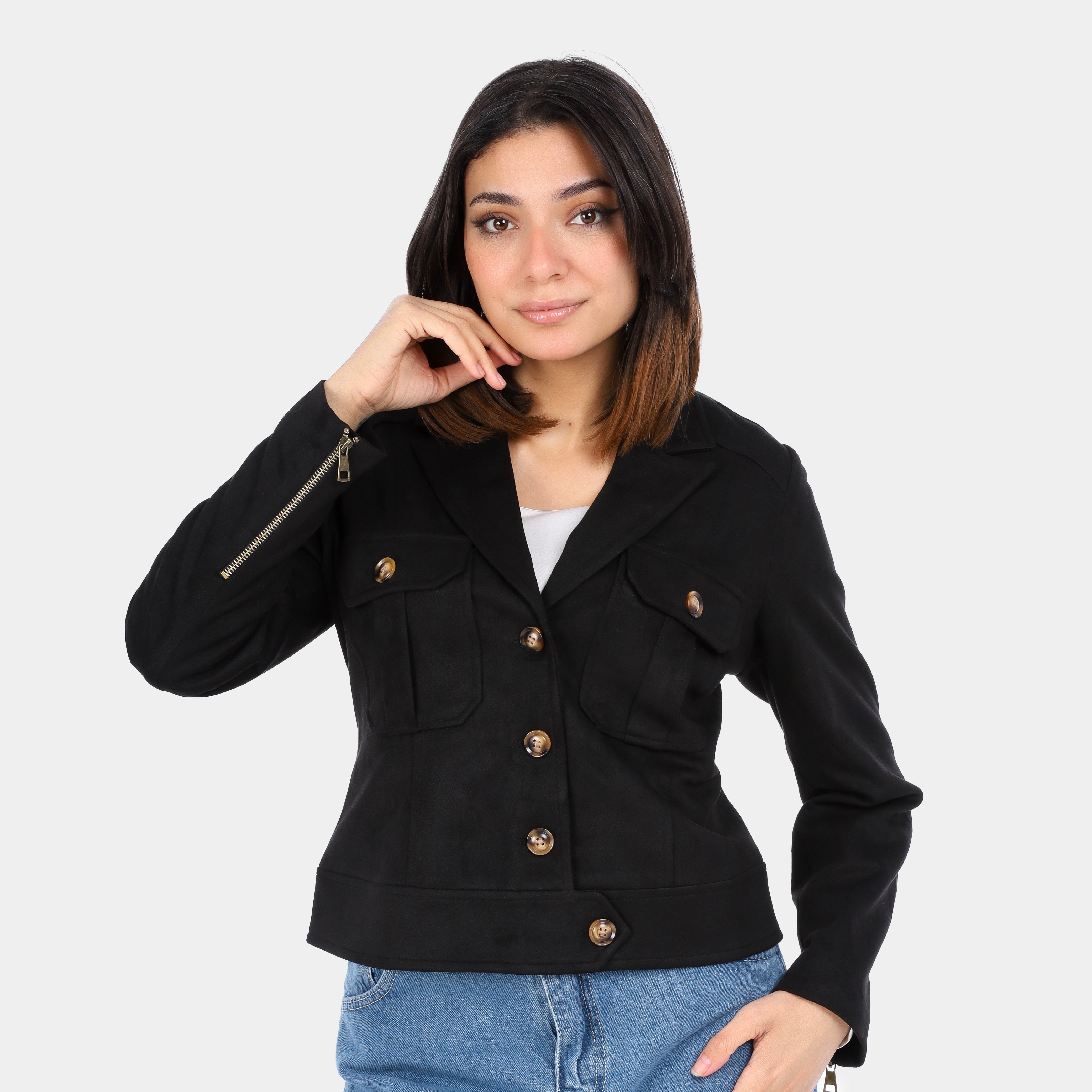 Cropped Wool Blend Jacket w16959130