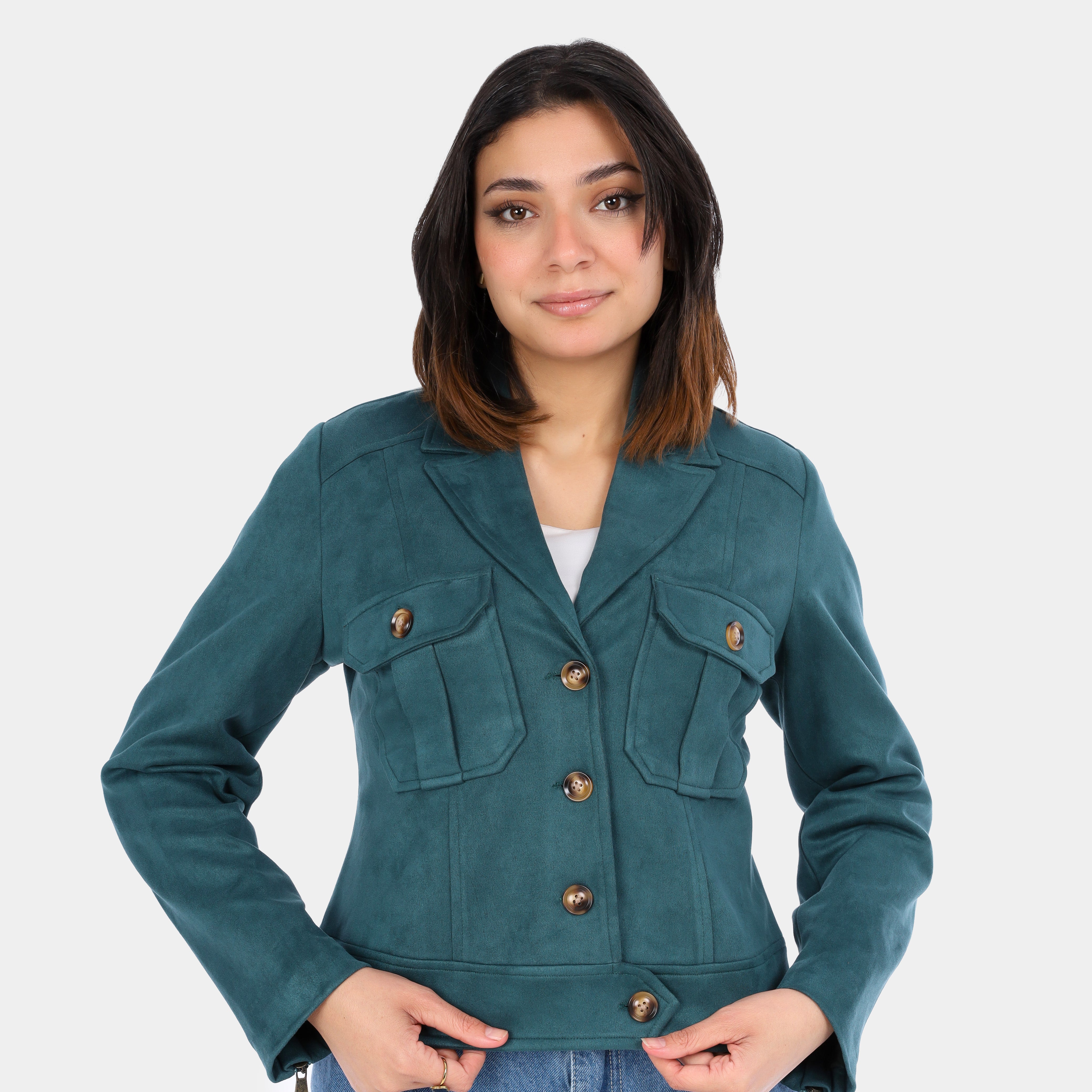 Cropped Wool Blend Jacket w16959130