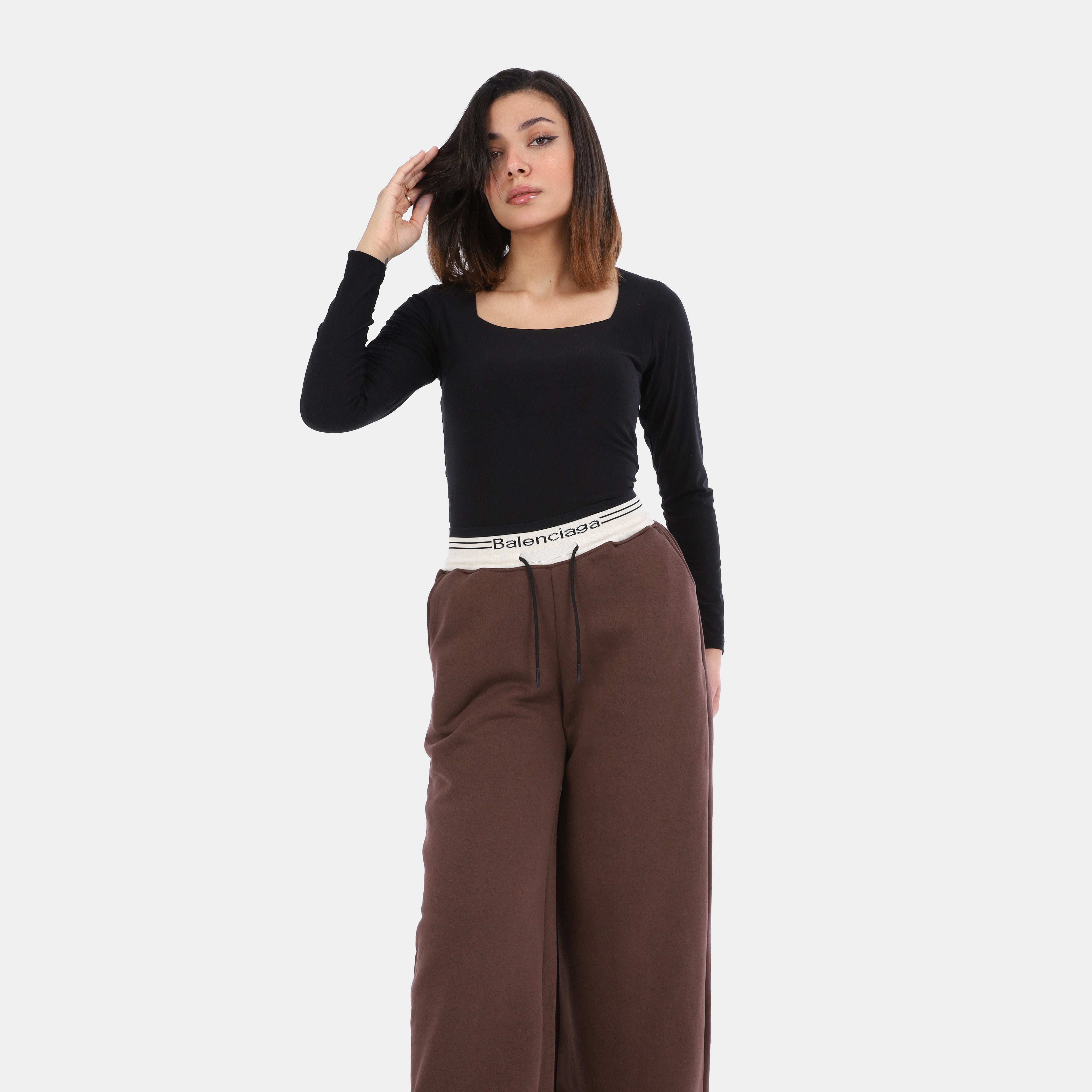 Wide-Leg Milton Pants with Elastic Waist w1700W247