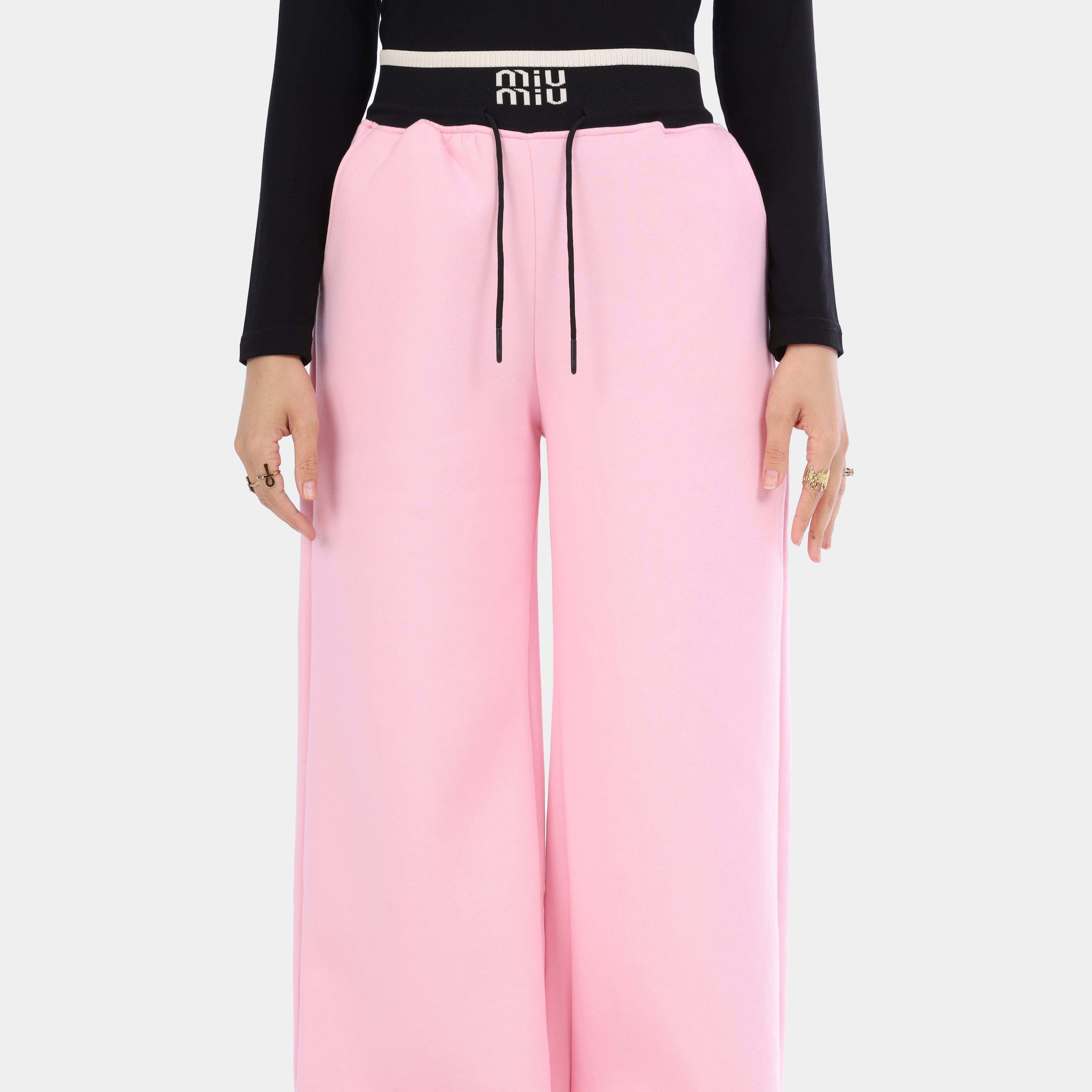 Wide-Leg Milton Pants with Elastic Waist w1700W247