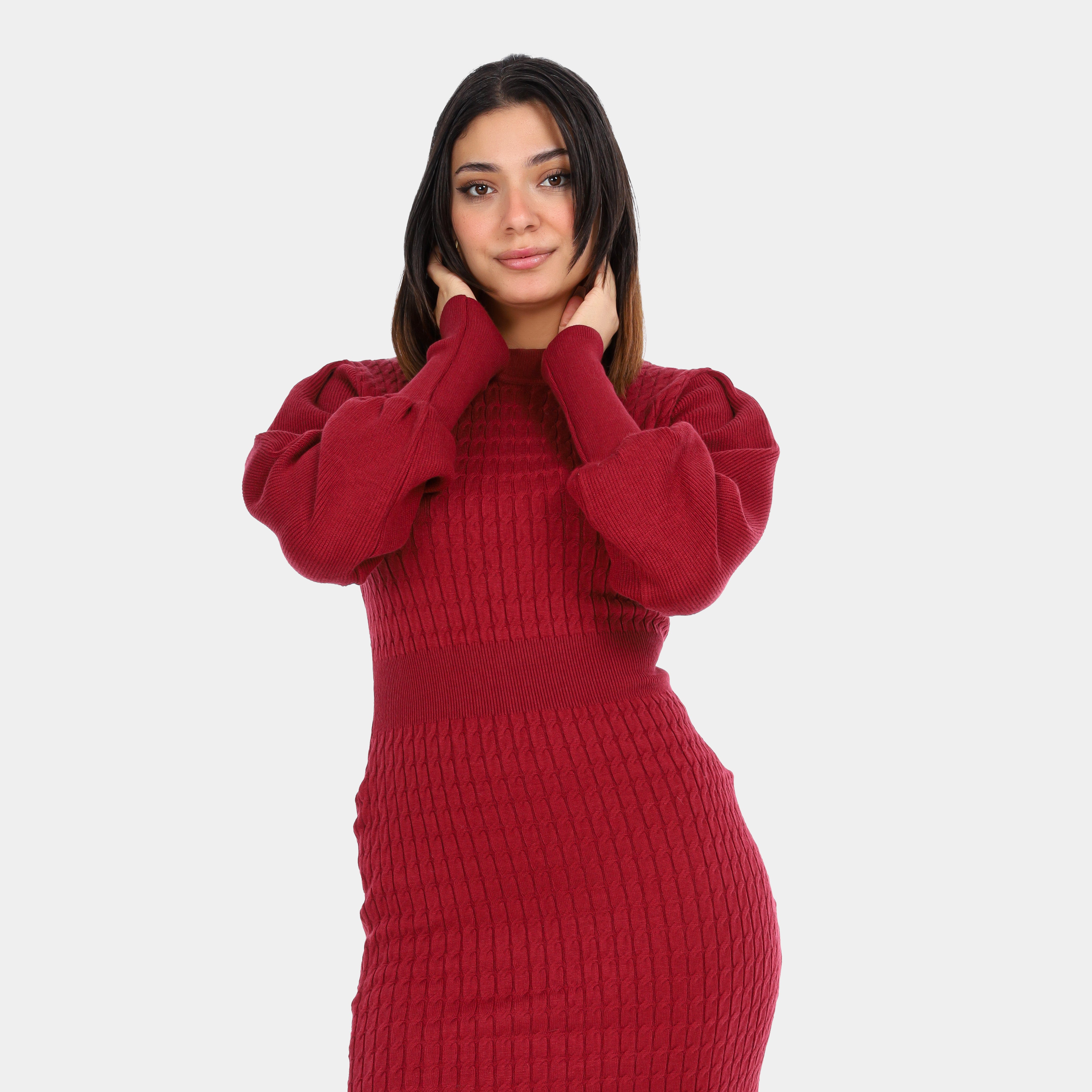 Asymmetrical Ribbed Knit Mini Dress w1720486