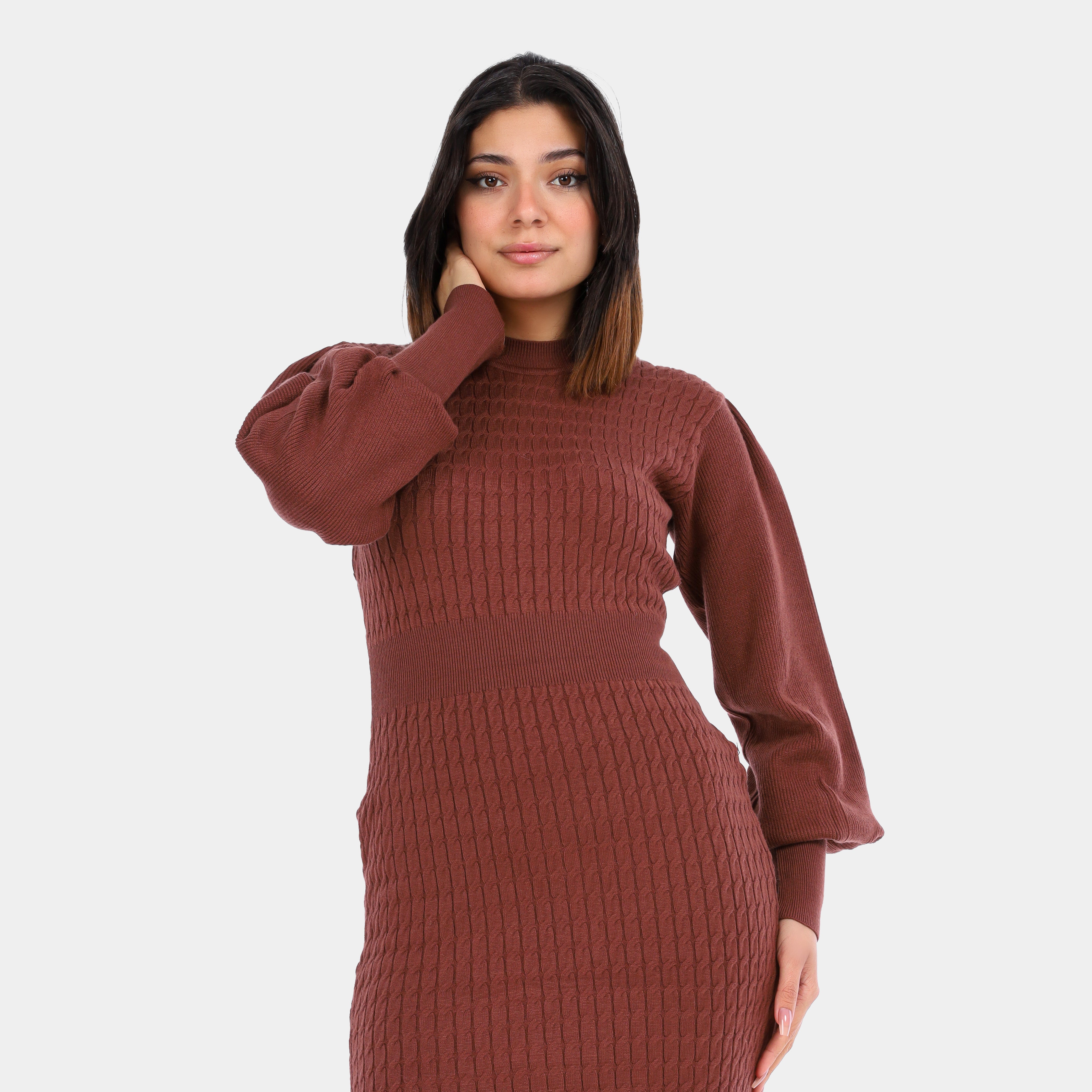 Asymmetrical Ribbed Knit Mini Dress w1720486