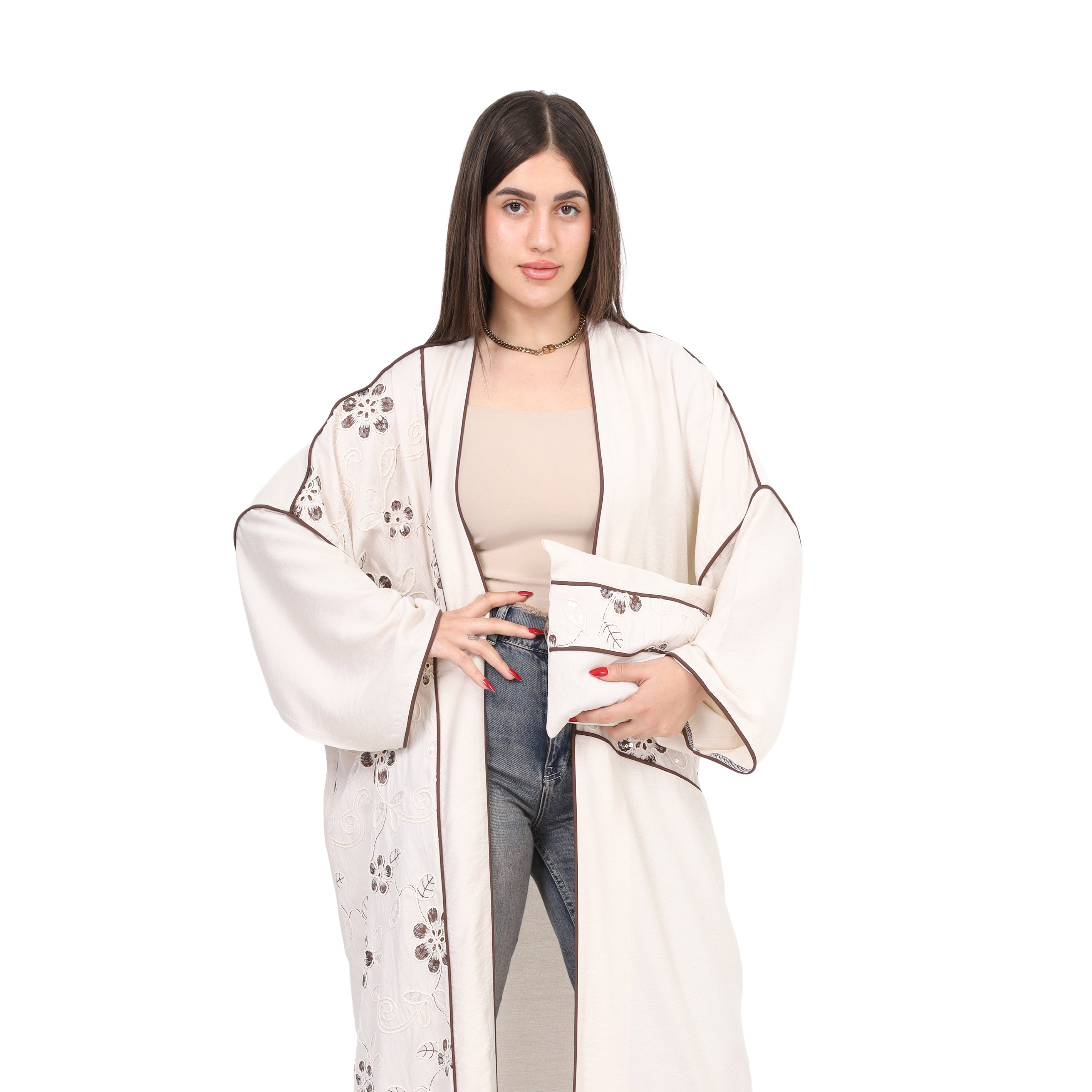 Elegant Embroidered Floral Cardigan w17206004