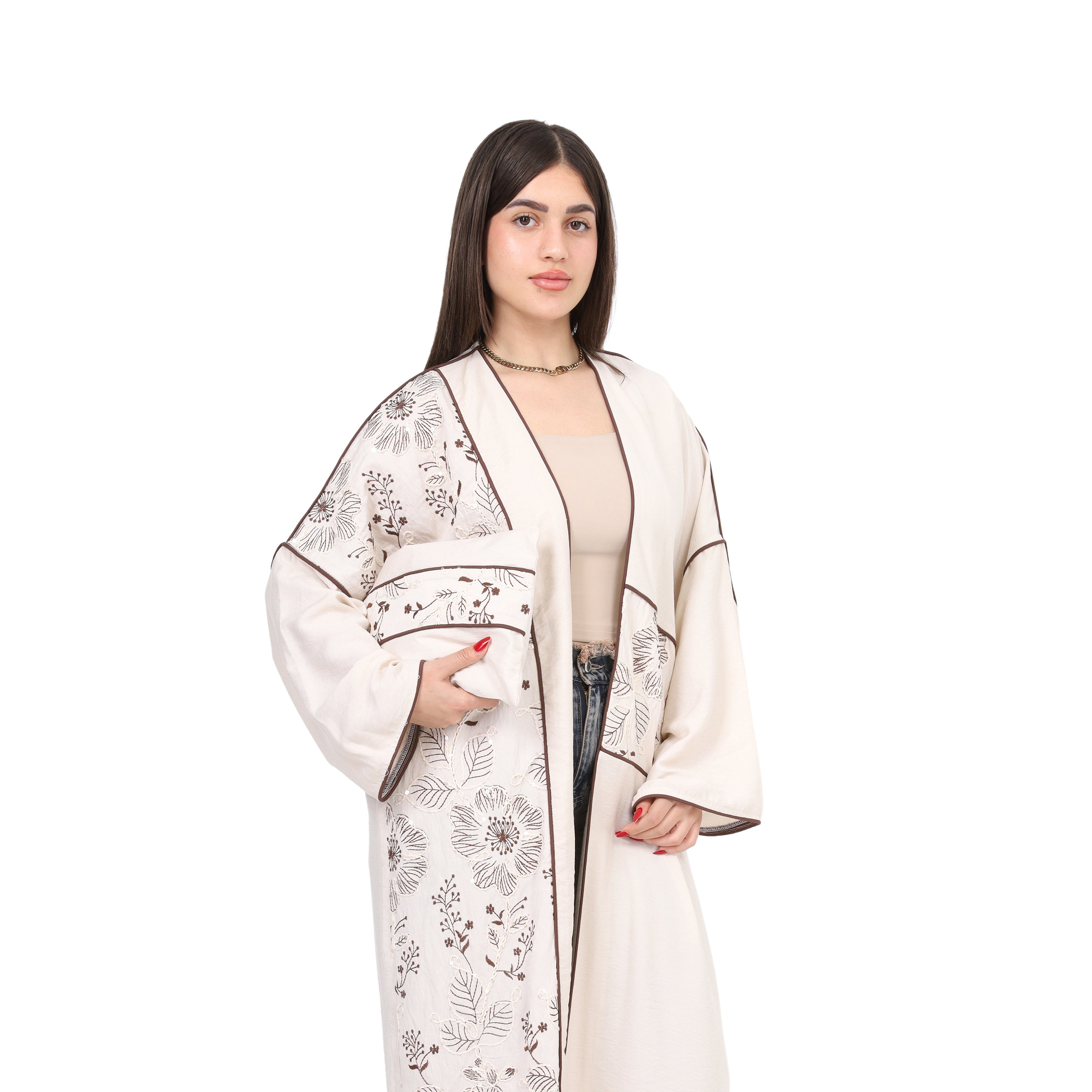 Elegant Embroidered Floral Cardigan w17206005