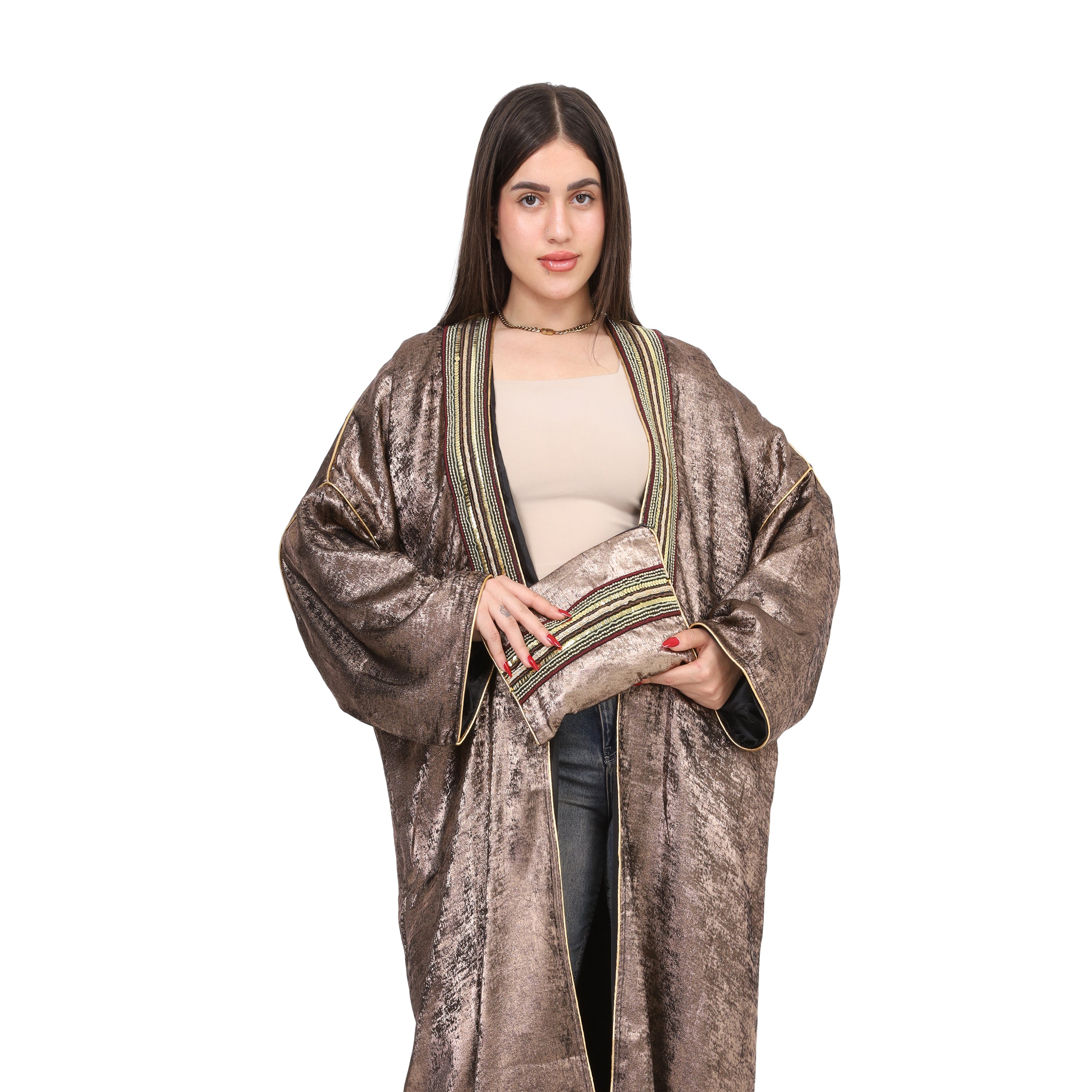 Elegant Embroidered Open Cardigan w17206008