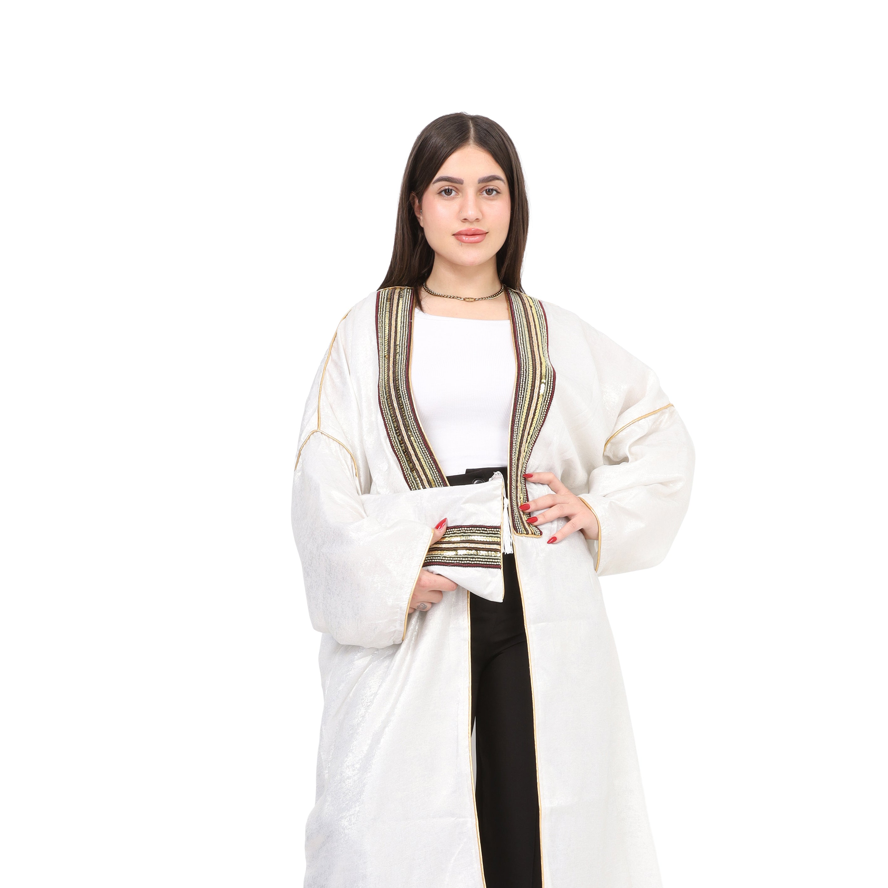 Elegant Embroidered Open Cardigan w17206008