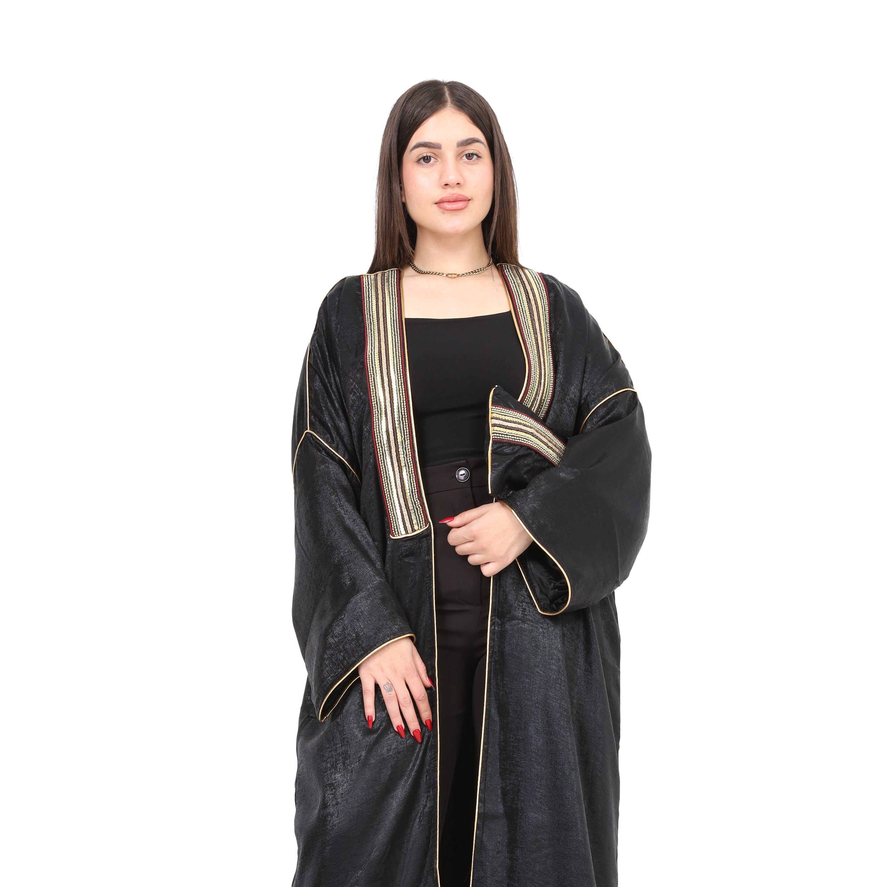 Elegant Embroidered Open Cardigan w17206008