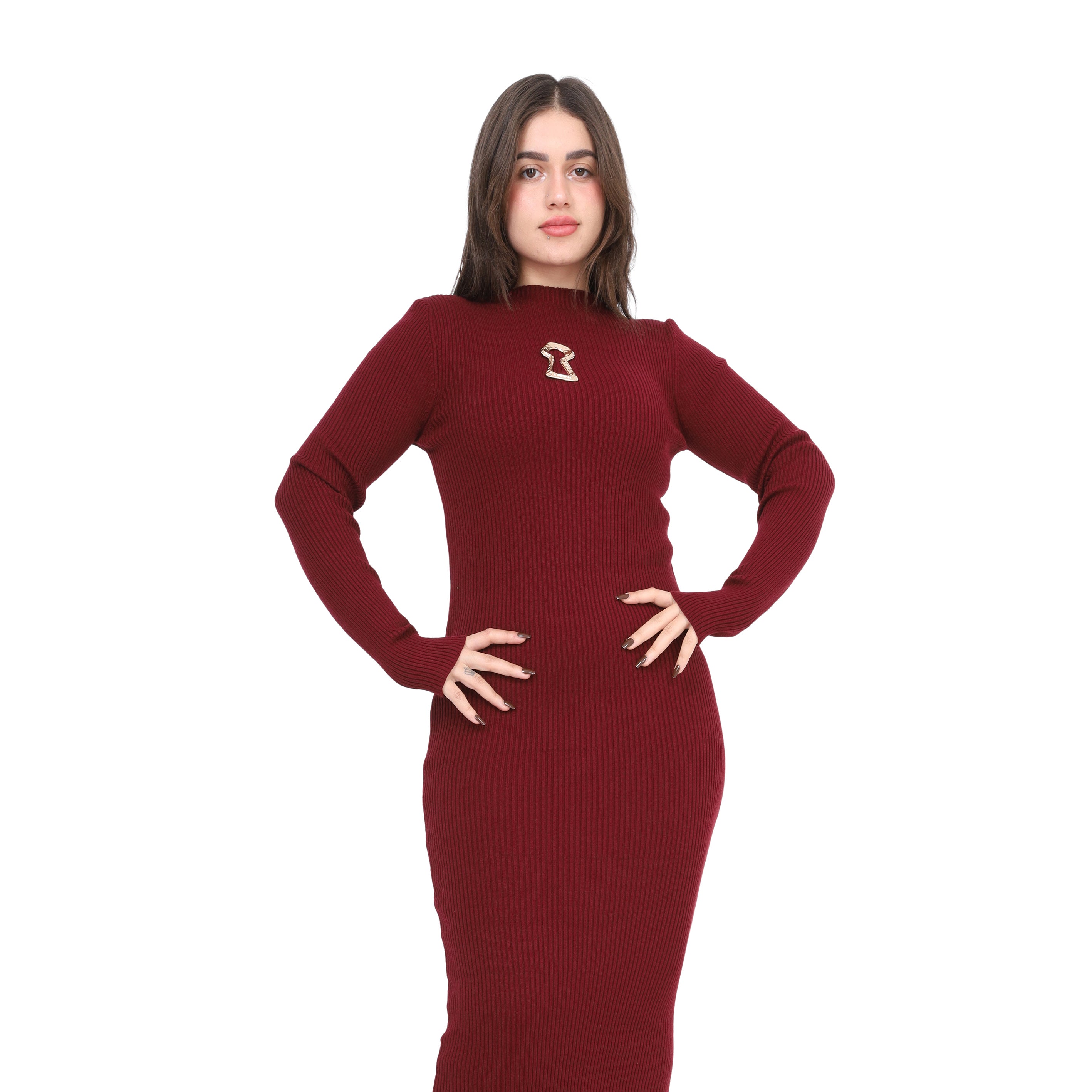 Elegant Bodycon Midi Dress w17502000