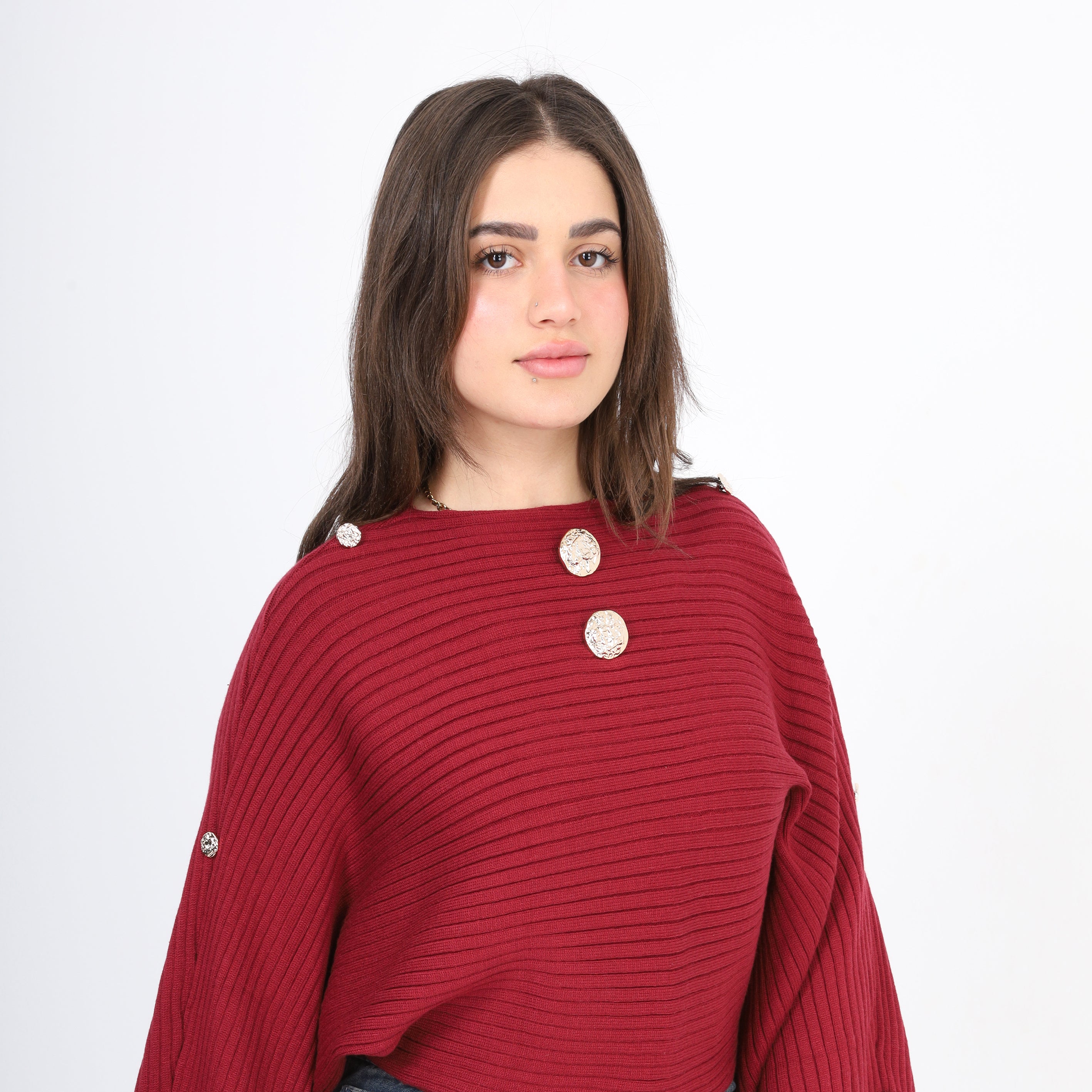 Cropped Blouse with Wide Sleeves w17504022