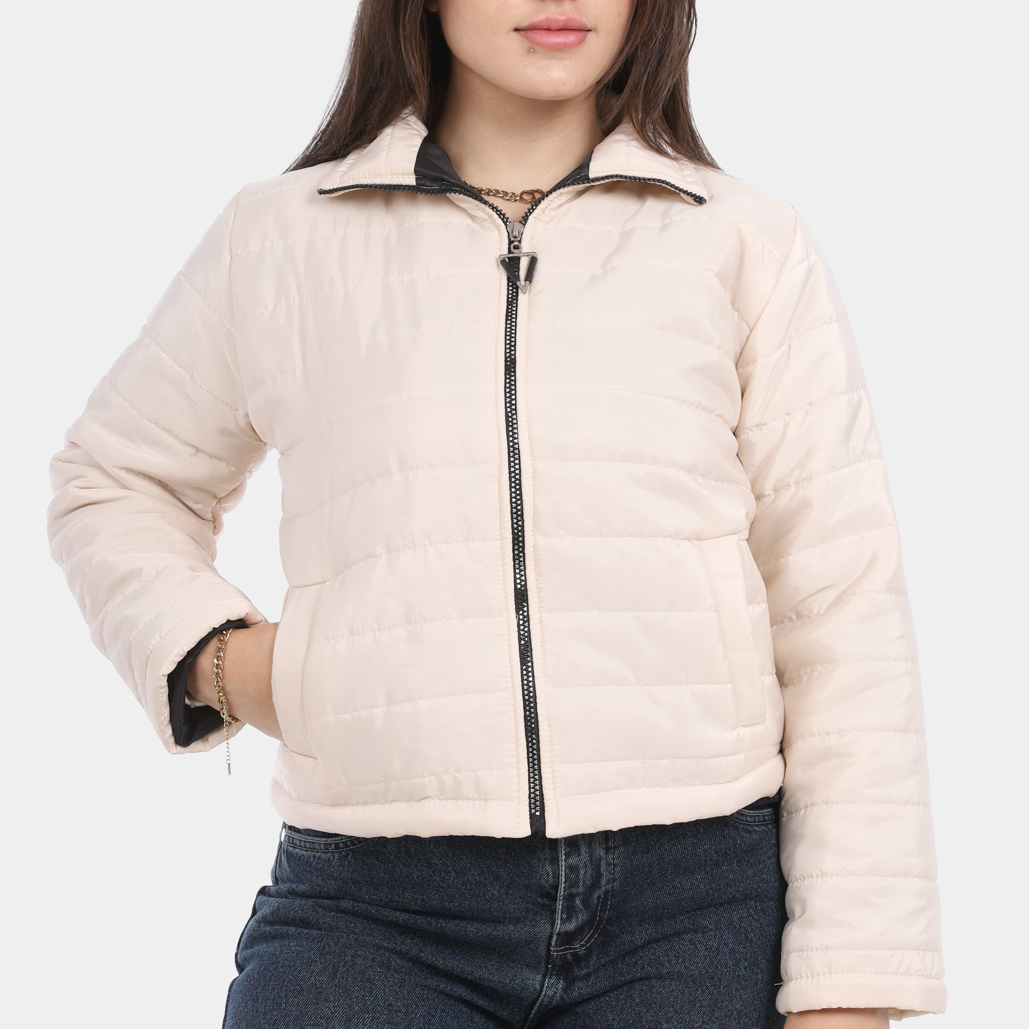 Puffer Jacket With Zipper w750301