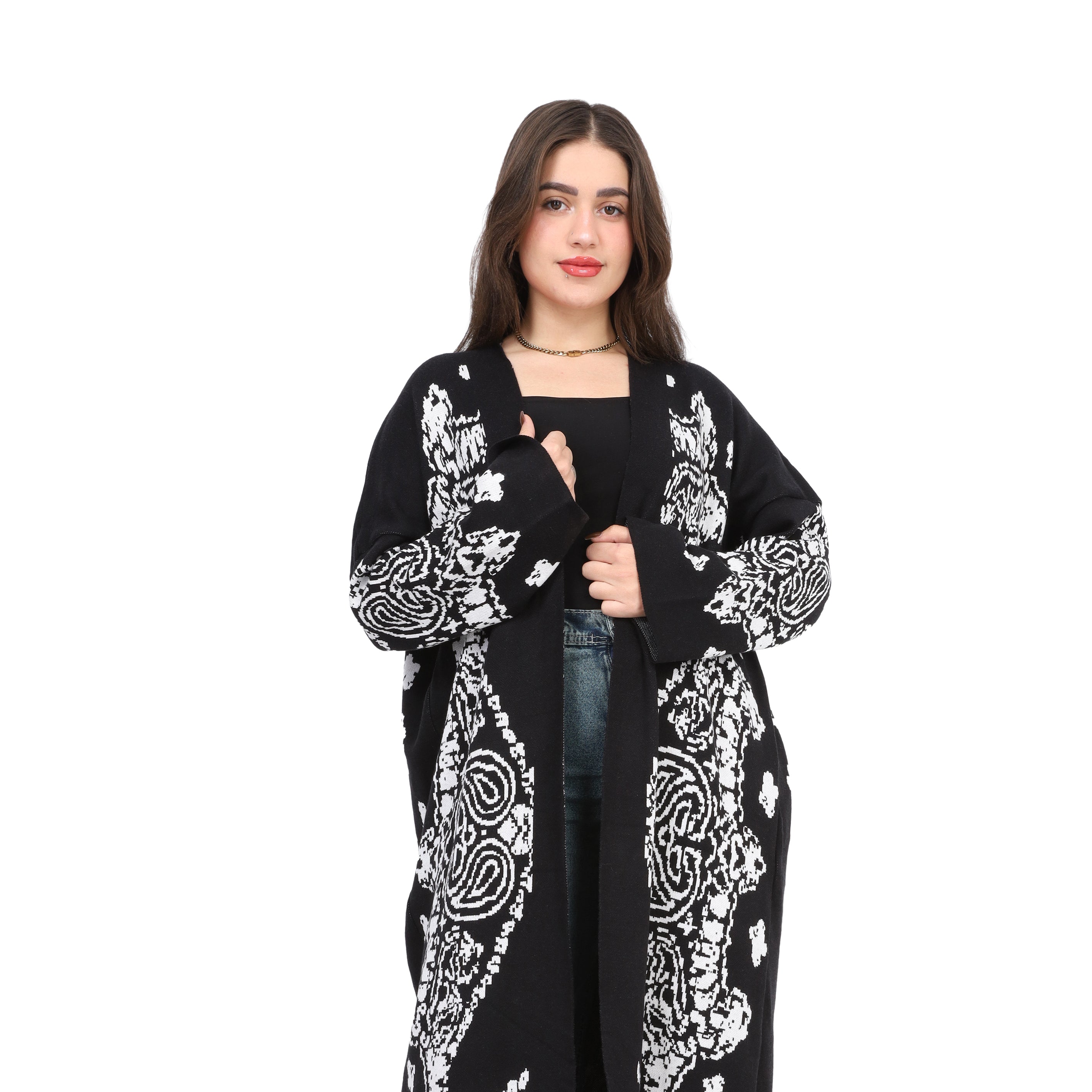 Long Open Knit Cardigan w8301391