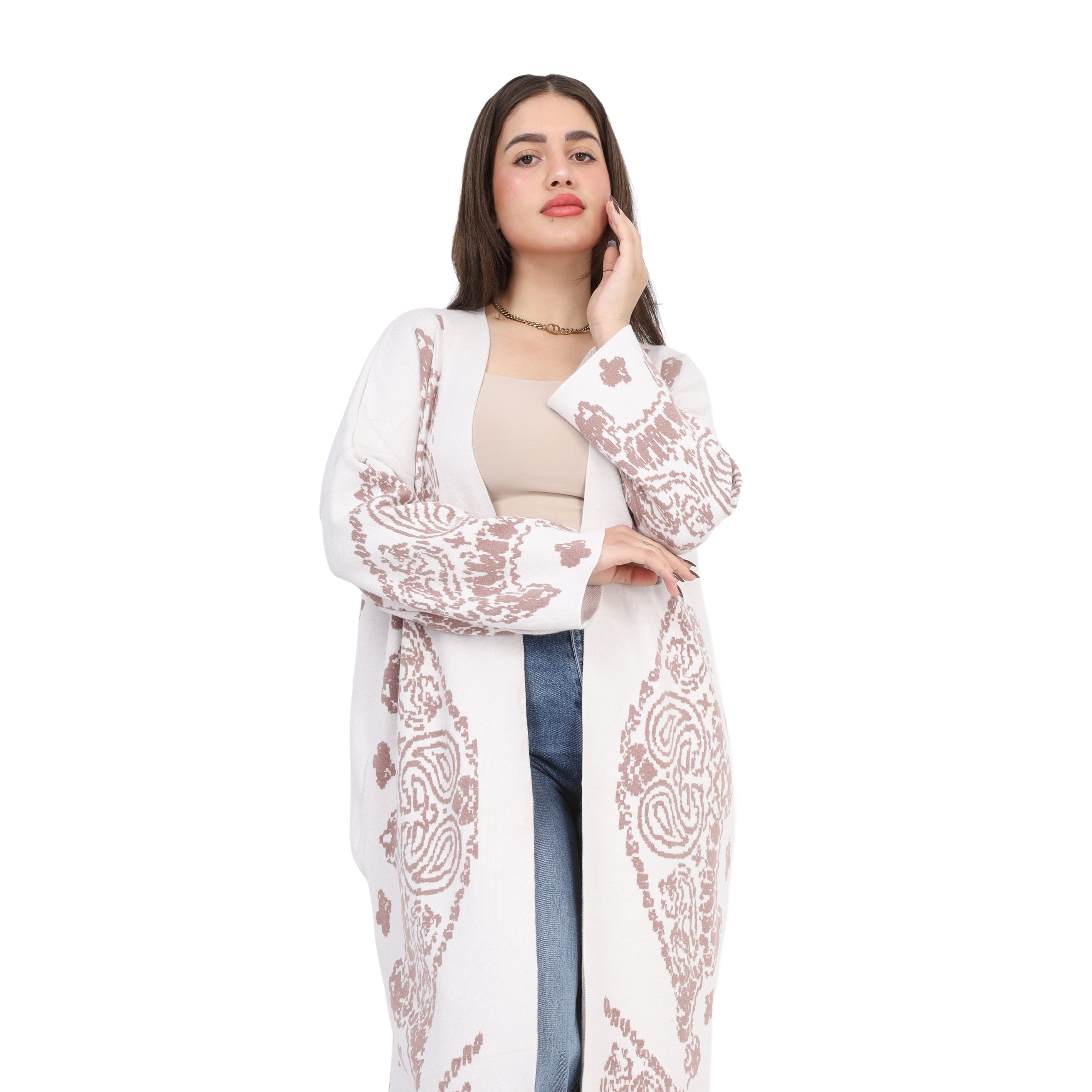 Long Open Knit Cardigan w8301391