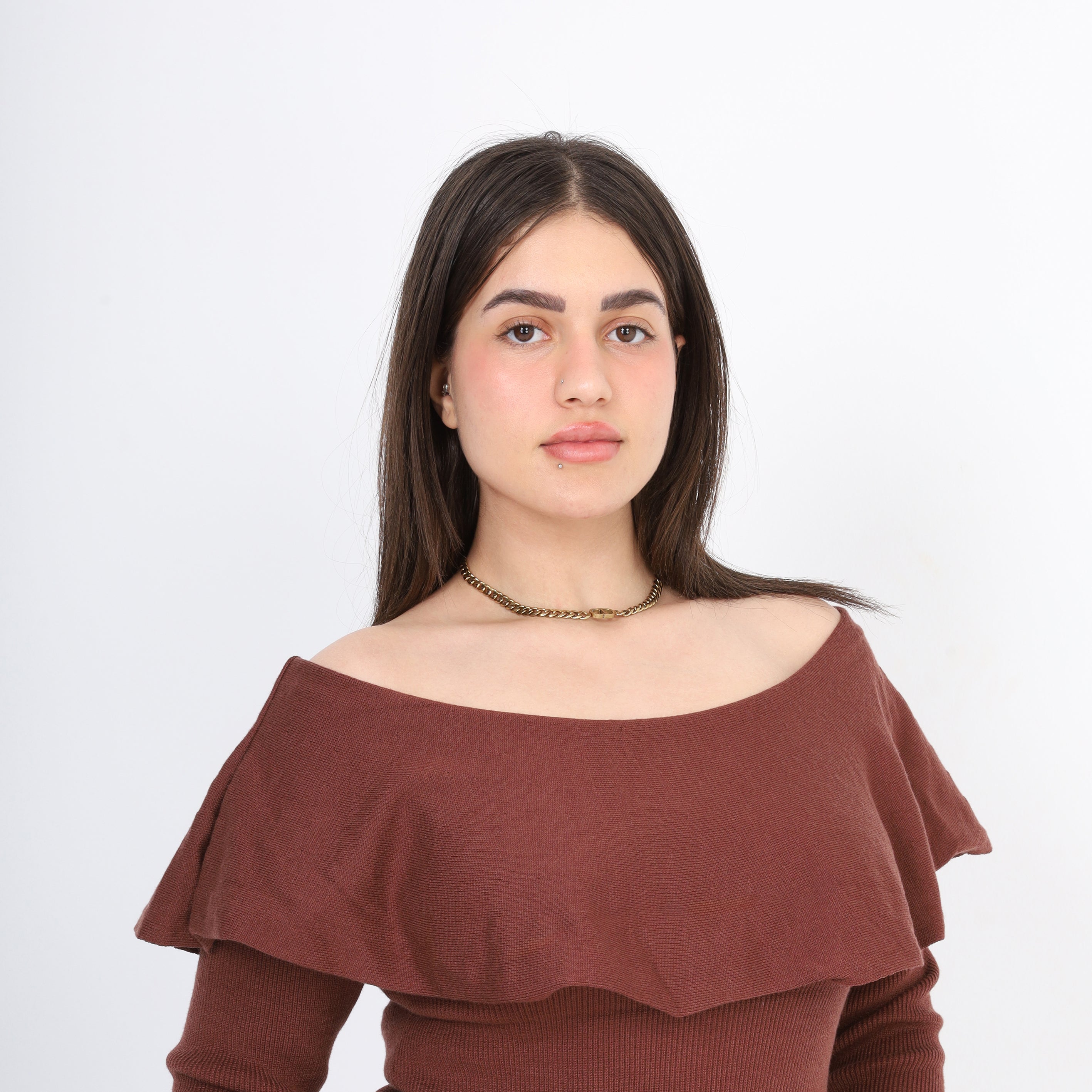 Off-Shoulder Knitted Sweater w995B001