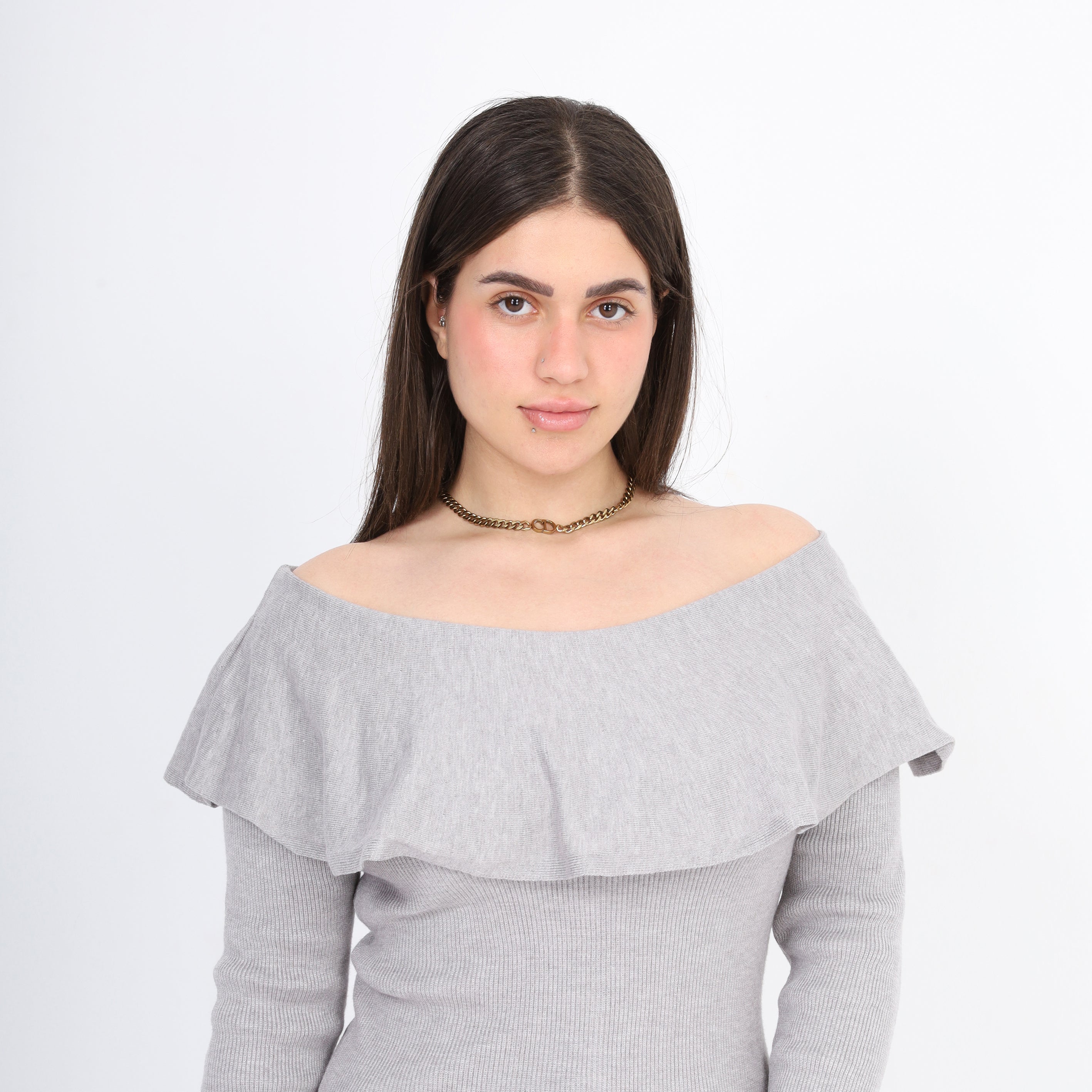 Off-Shoulder Knitted Sweater w995B001
