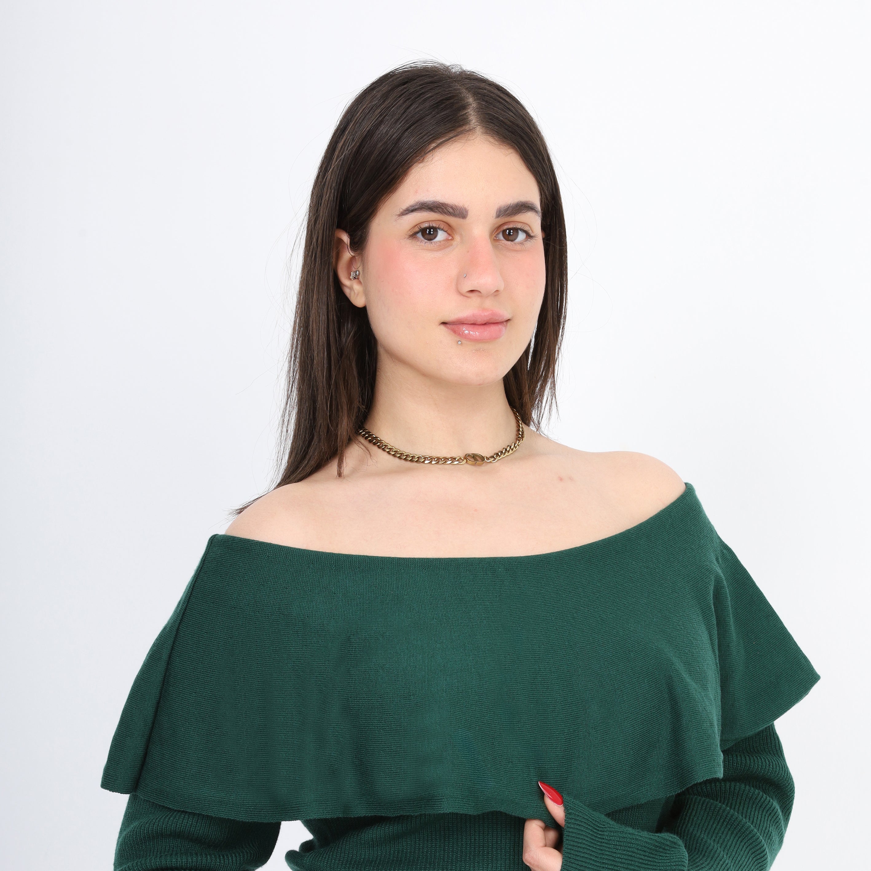 Off-Shoulder Knitted Sweater w995B001