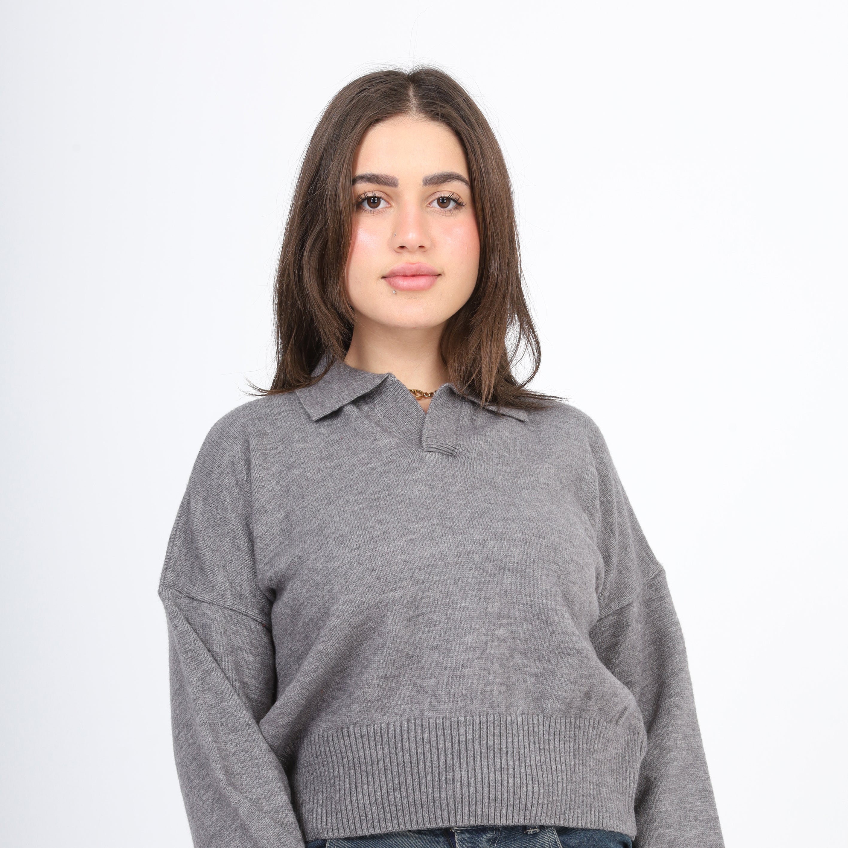 Cropped Knit Sweater w995B024