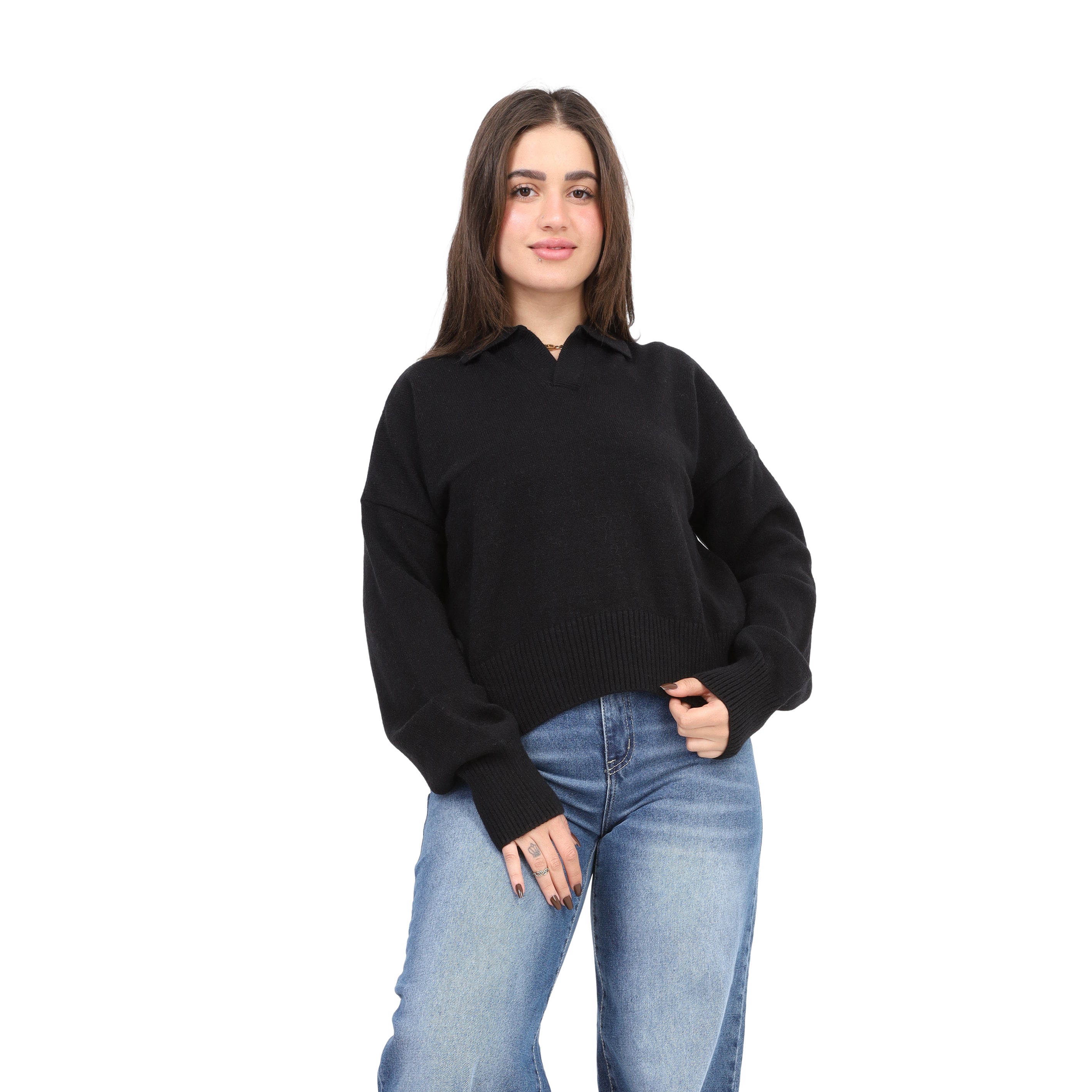 Cropped Knit Sweater w995B024