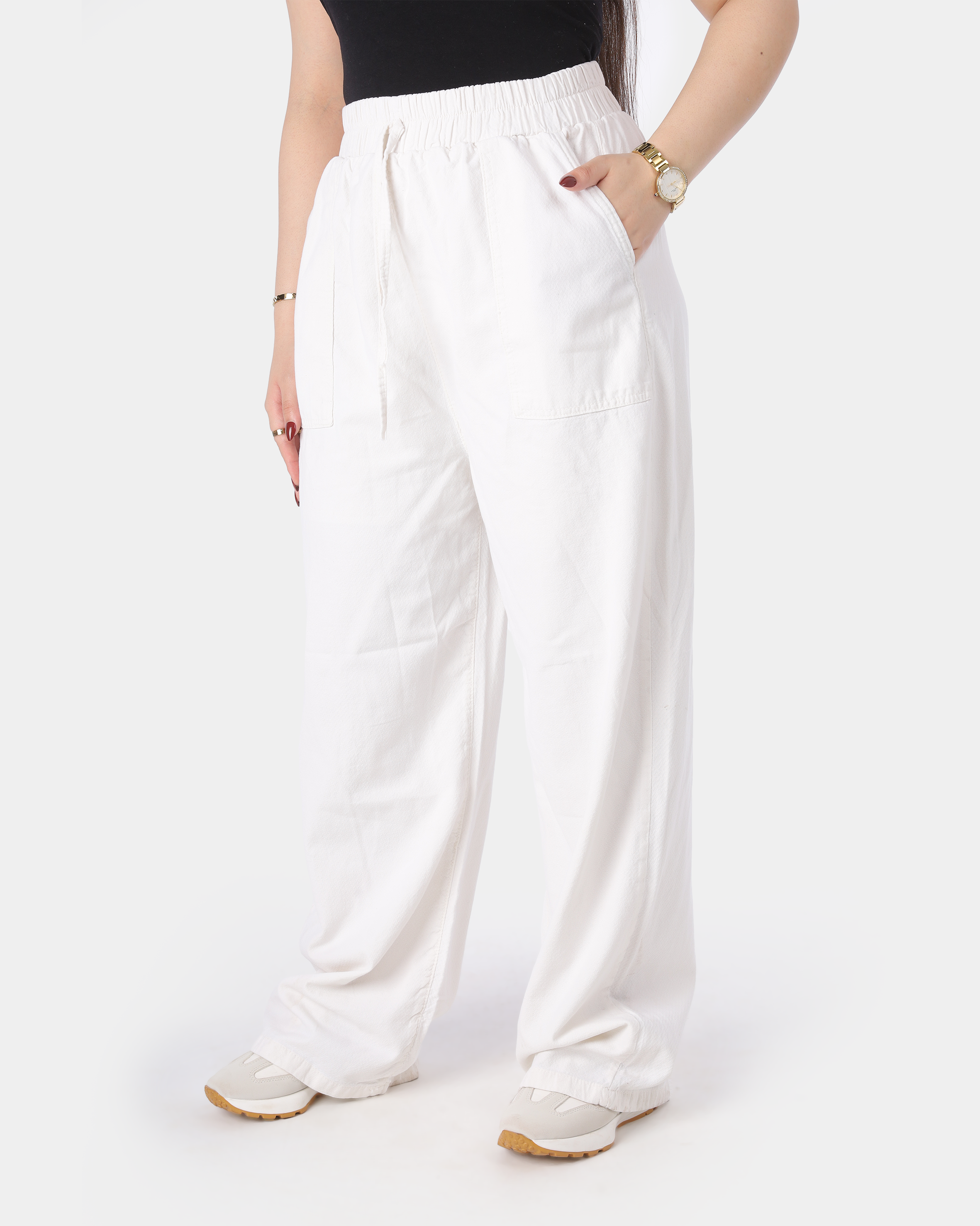 Wide Leg Gabardine Trousers 10061326