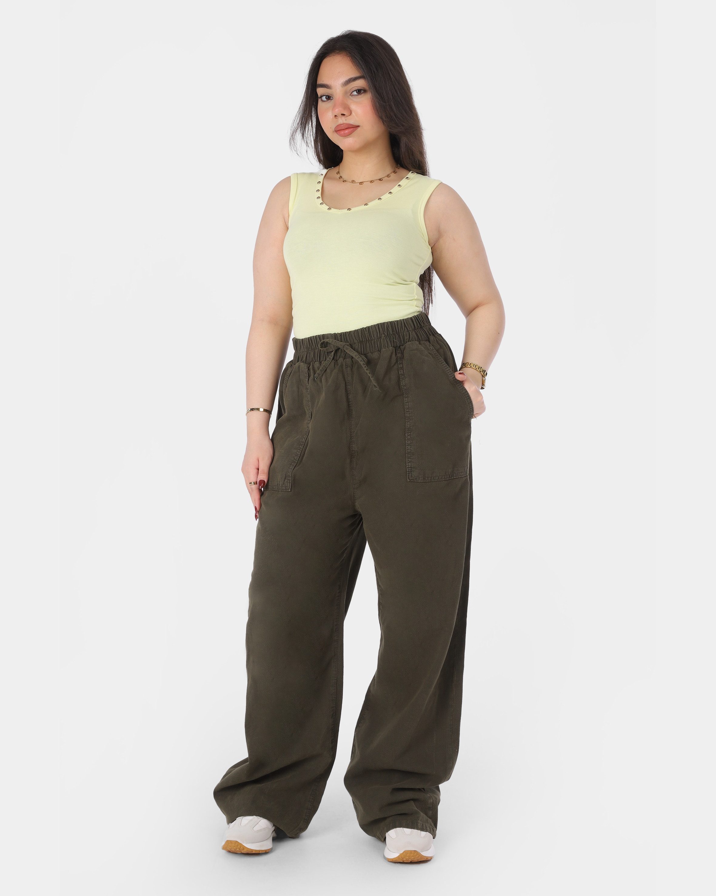 Wide Leg Gabardine Trousers 10061326