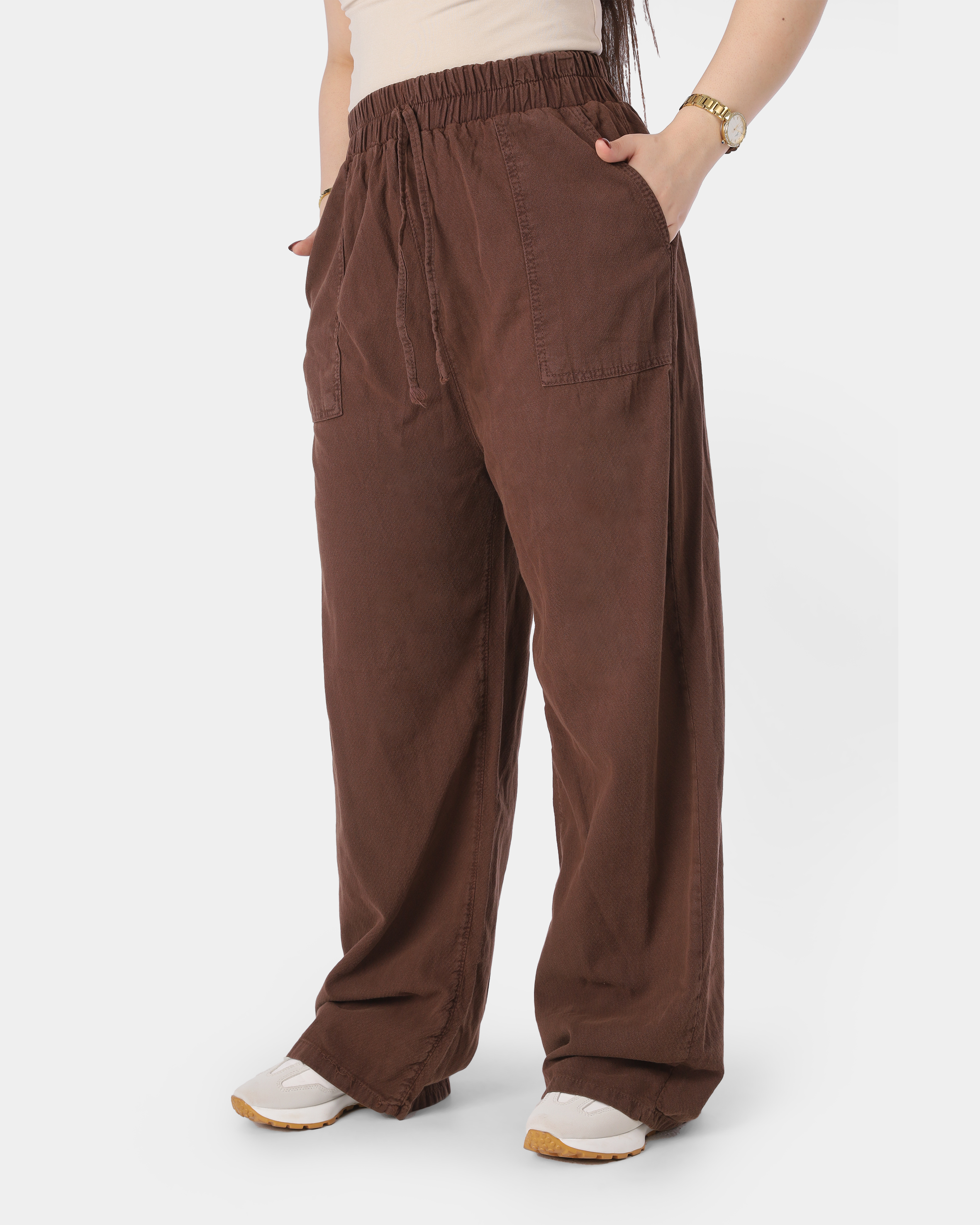 Wide Leg Gabardine Trousers 10061326