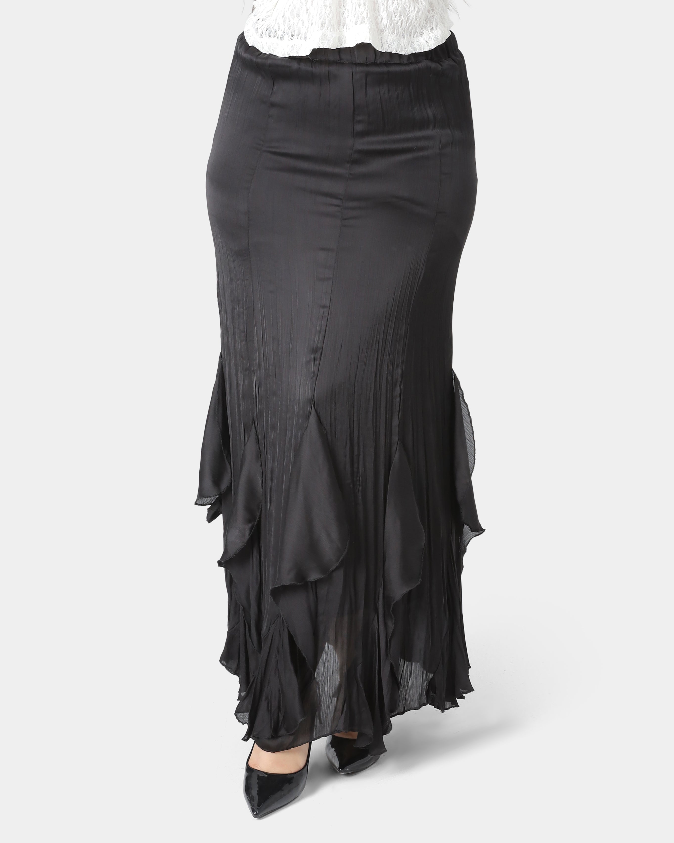 Ruffle Hem Maxi Skirt 1008785