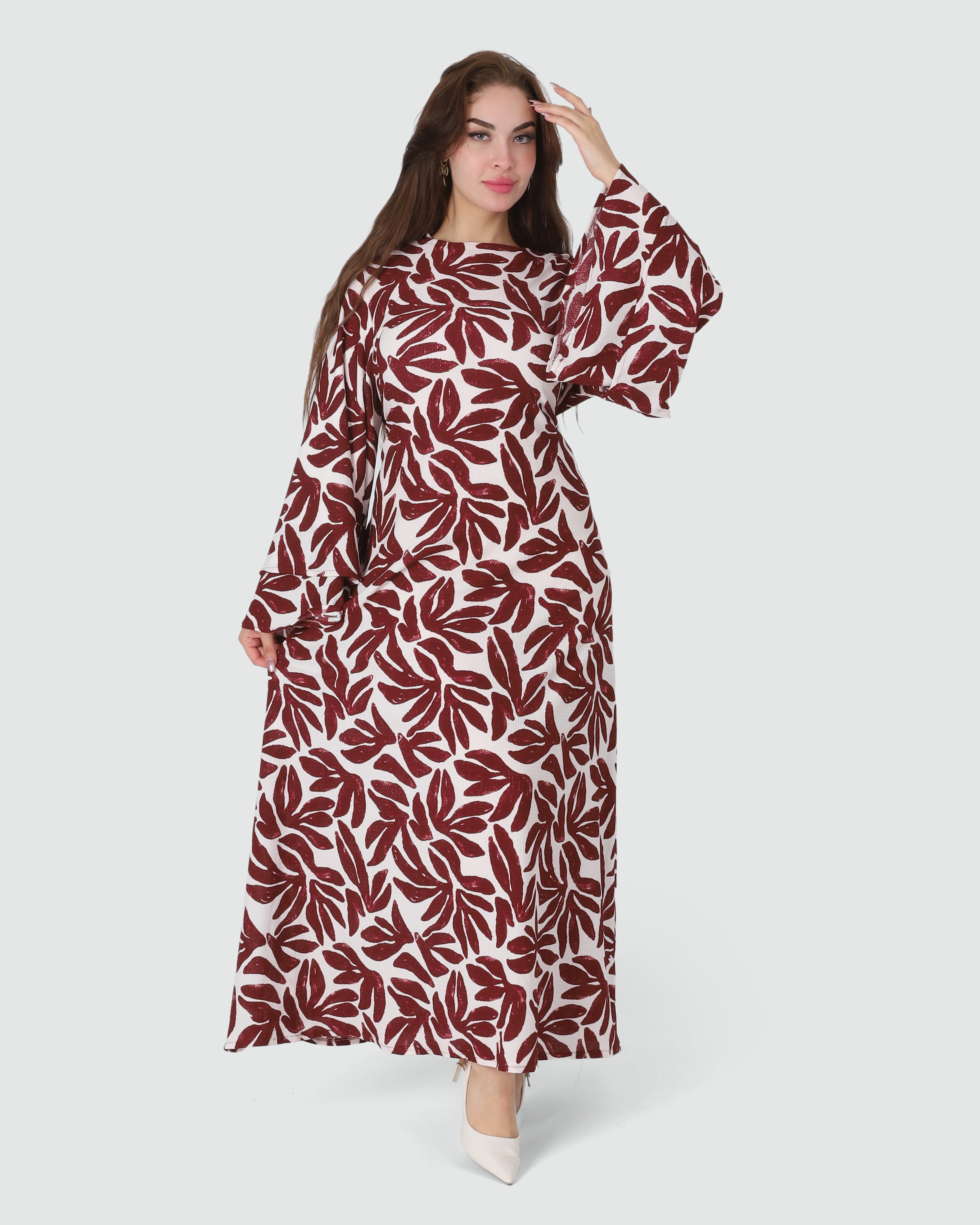 Leaf Print Maxi Dress 10108528