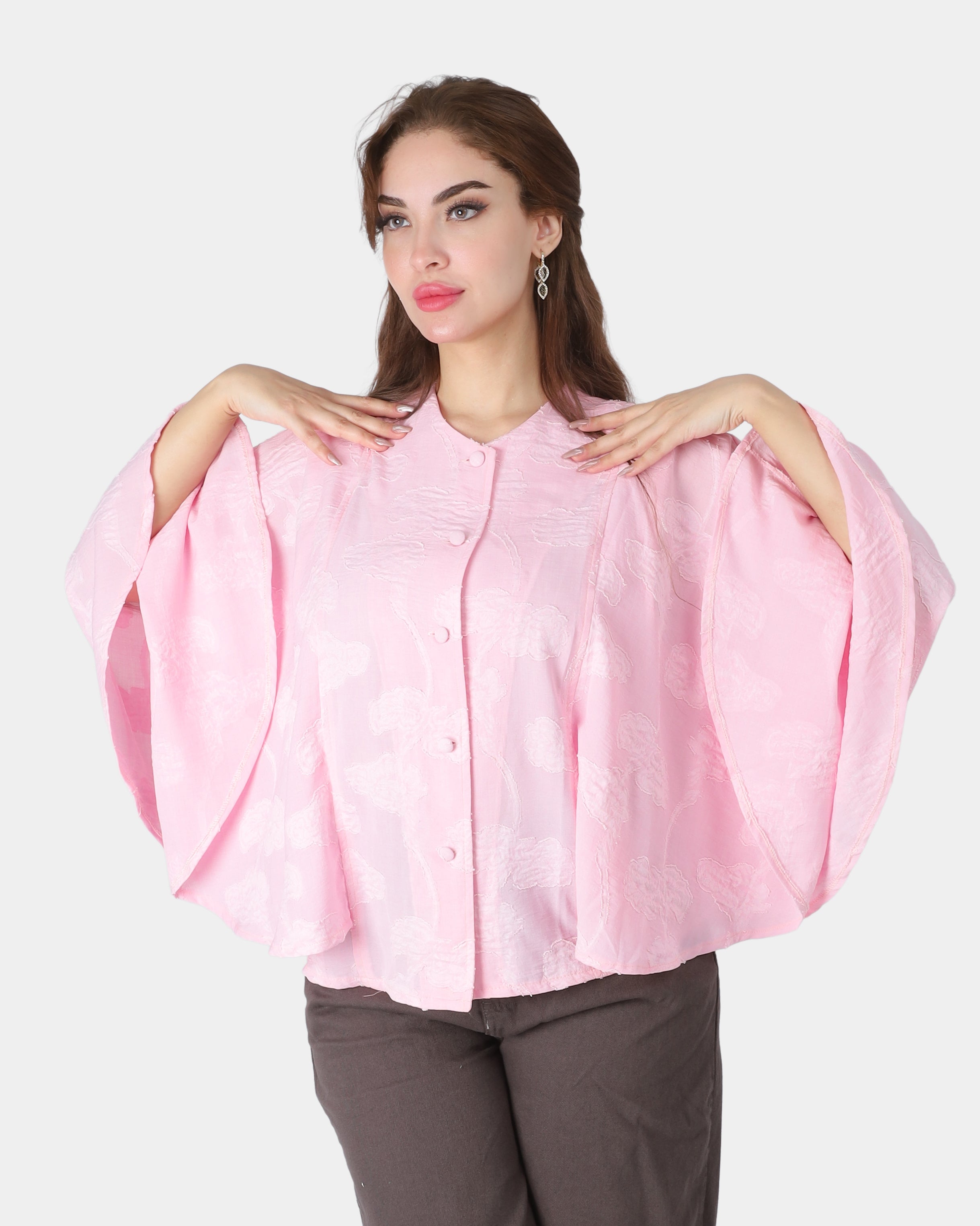 Button-Up Blouse with Wide Sleeves 10128522