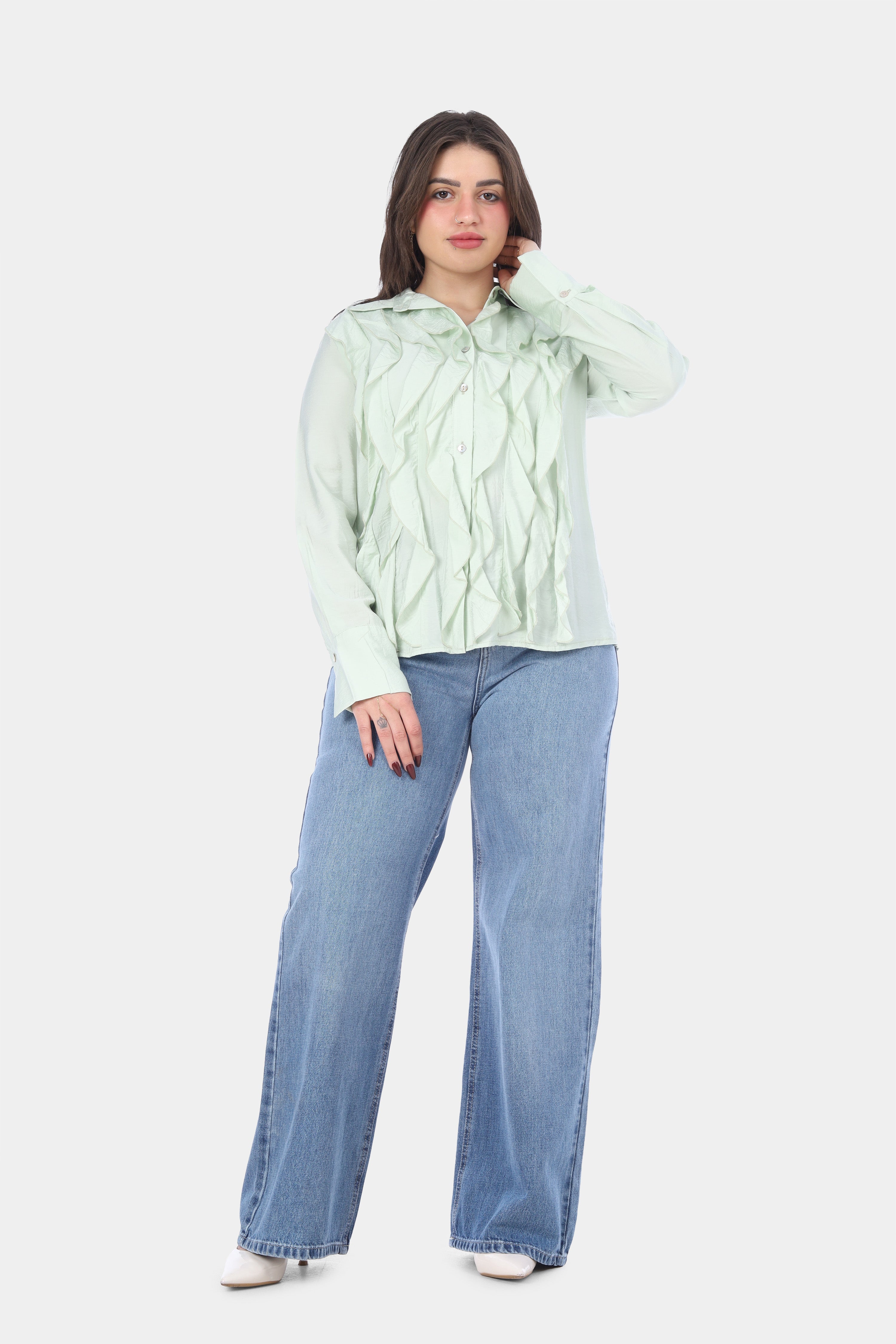 Elegant Ruffle Front Shirt 2003/061