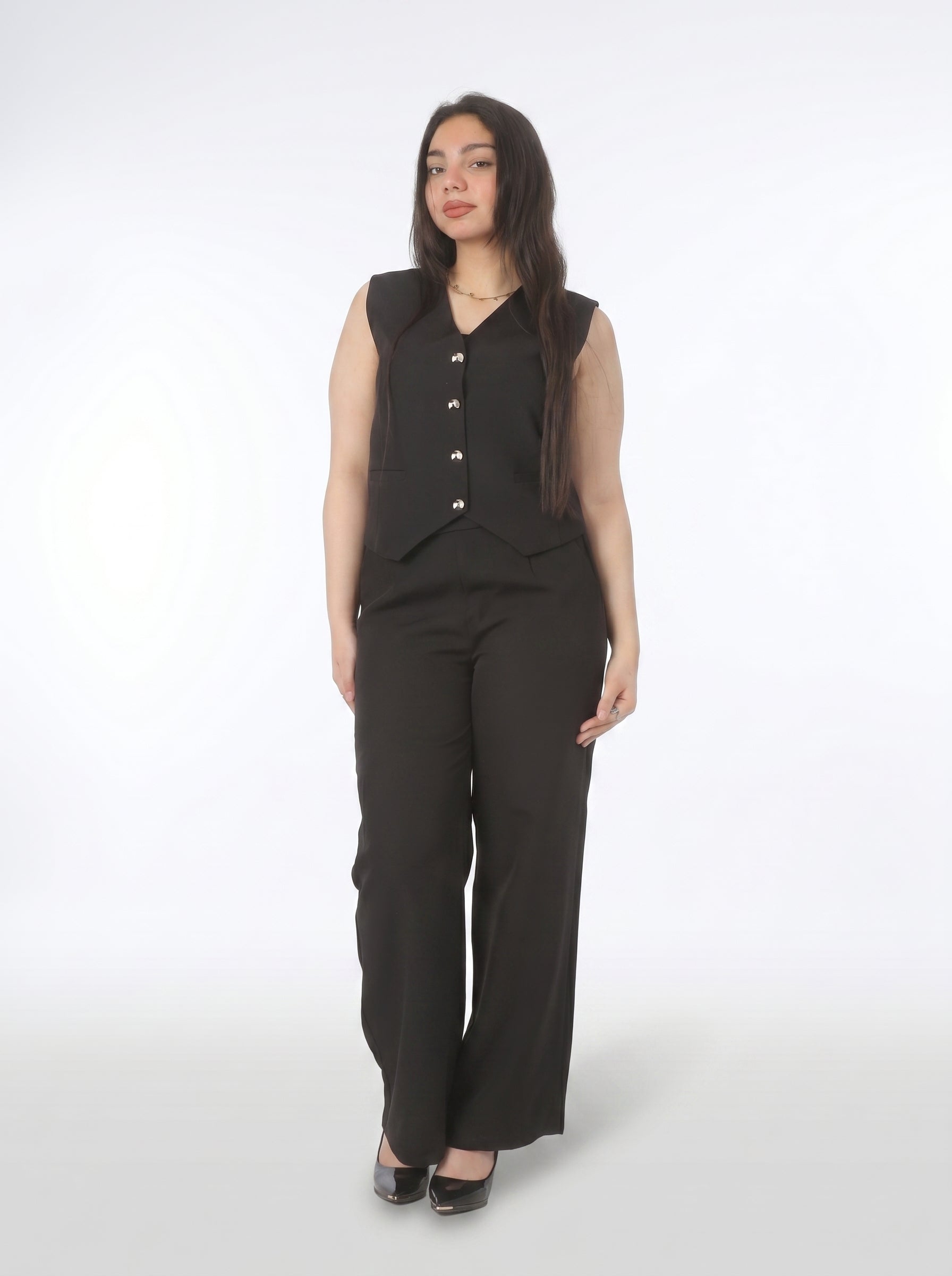 Formal Suit Set with Sleeveless Vest 20548015