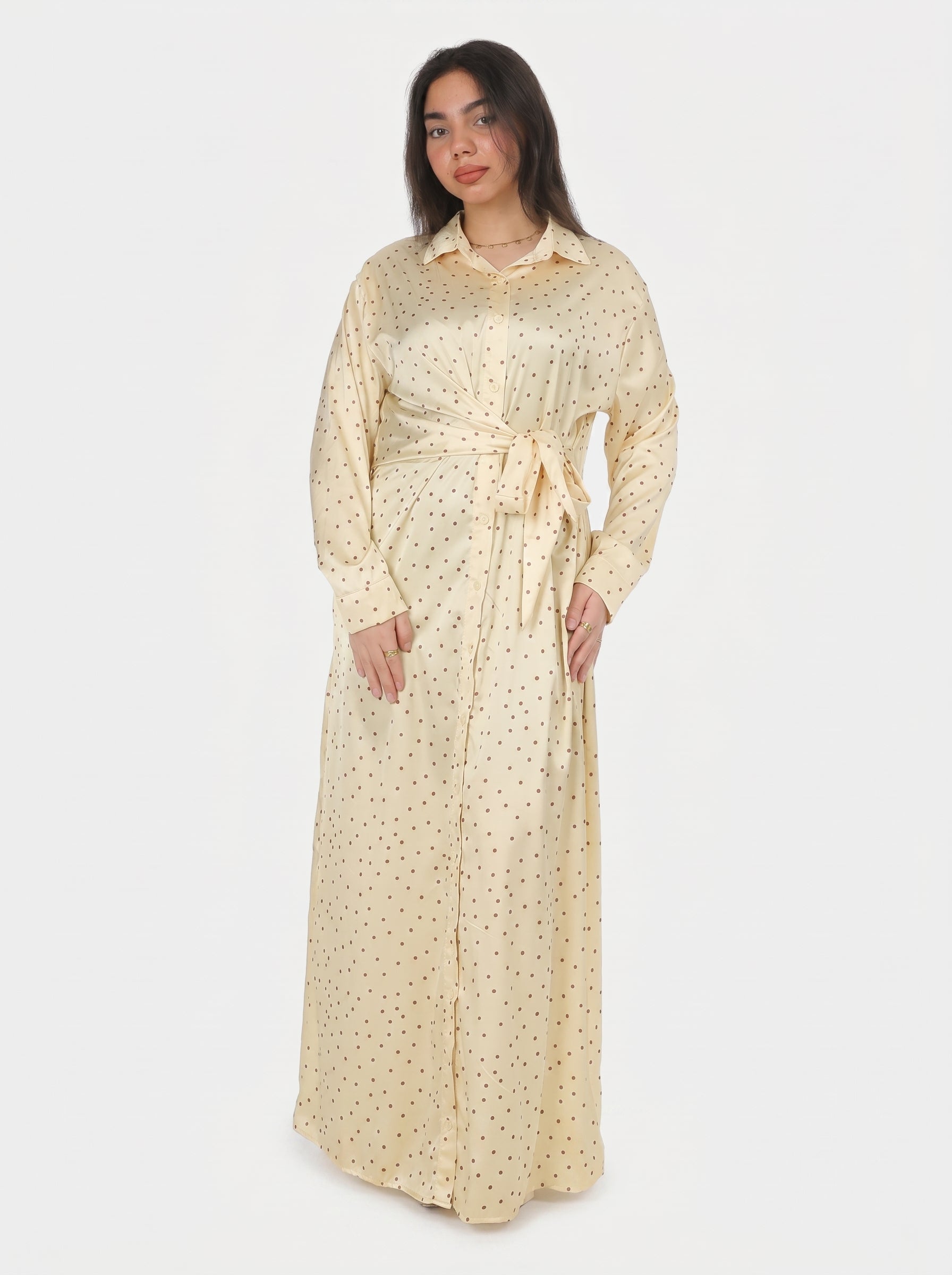 Polka Dot Satin Wrap Dress 2002/144