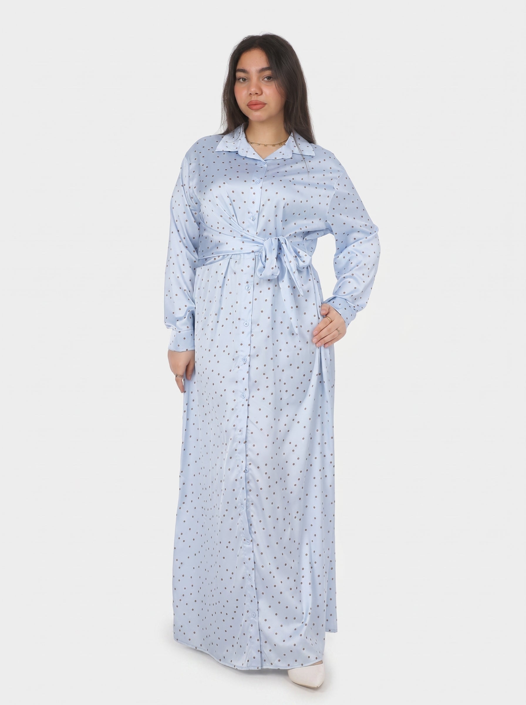 Polka Dot Satin Wrap Dress 2002/144