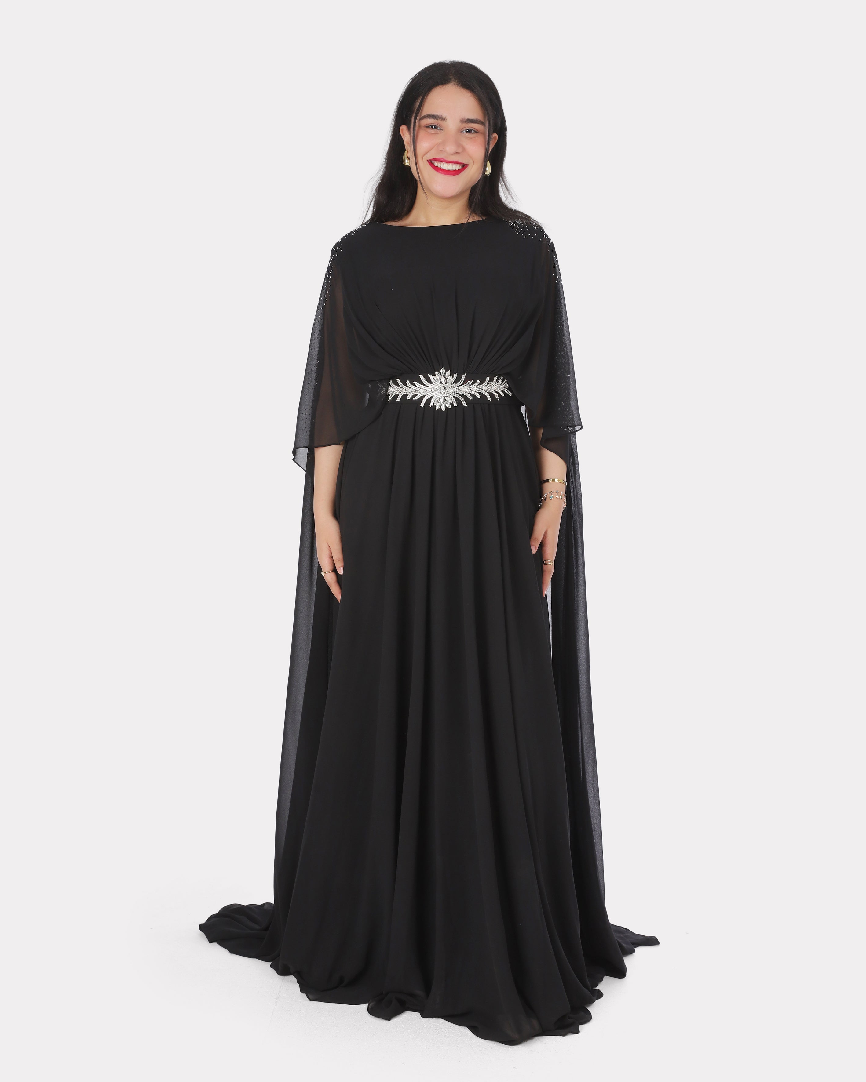 Elegant Draped Back Half Sleeve Dress 1531505