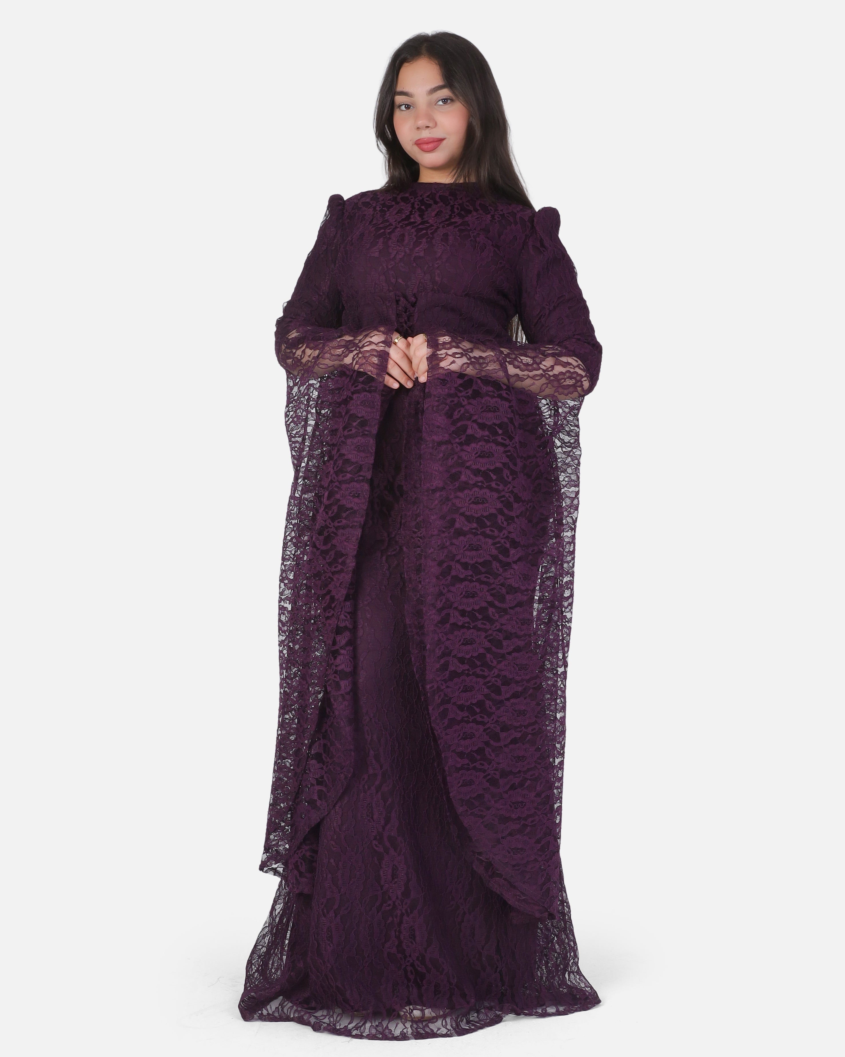 Lace Maxi Dress with Long Flowy Sleeves 1531550