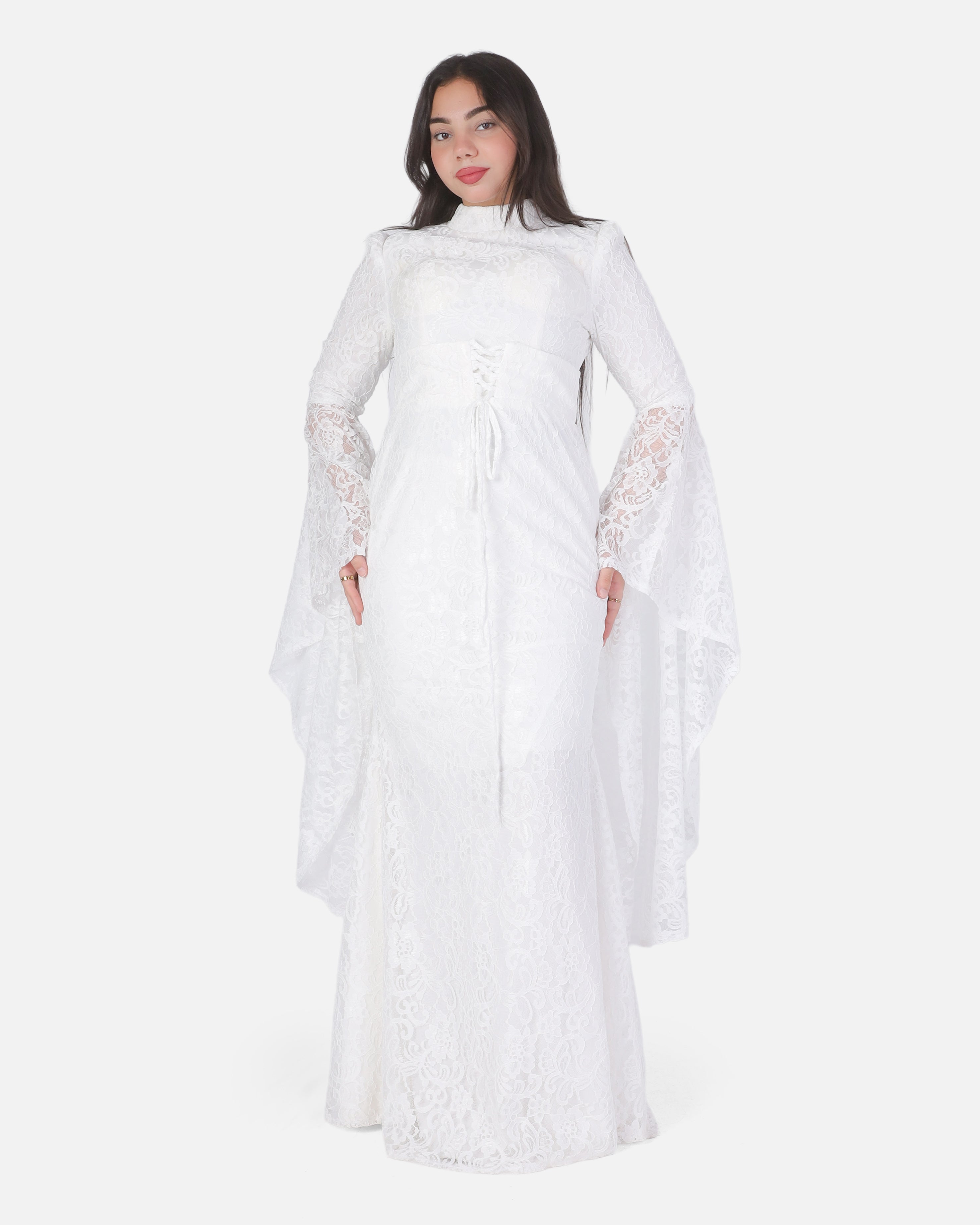 Lace Maxi Dress with Long Flowy Sleeves 1531550