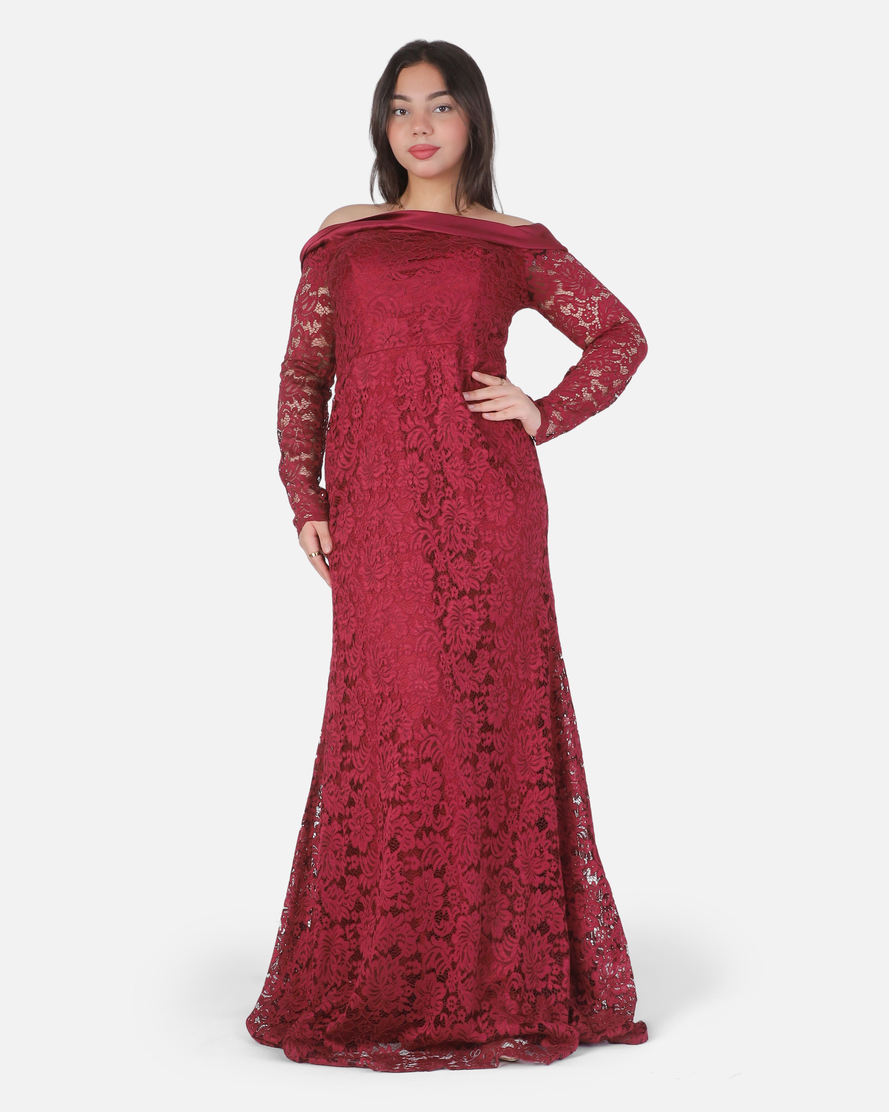 Off-Shoulder Lace Evening Dress 1531590