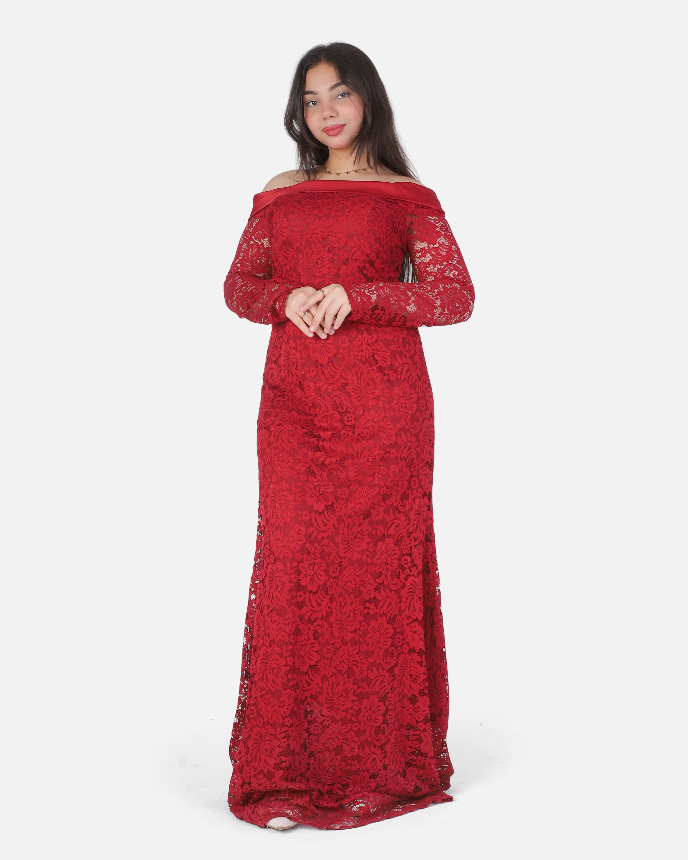 Off-Shoulder Lace Evening Dress 1531590