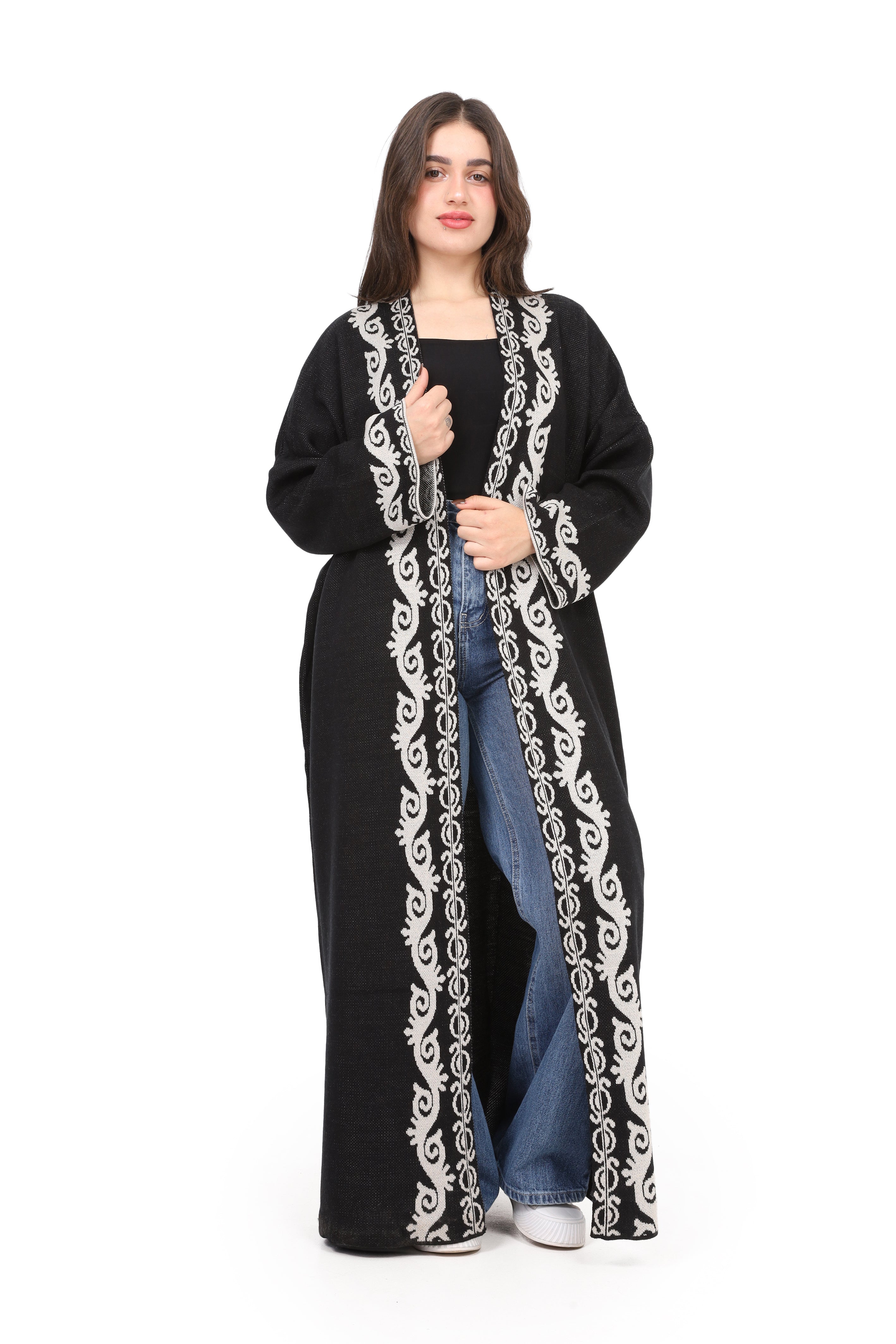 Embroidered Long Open Cardigan 172200607/1