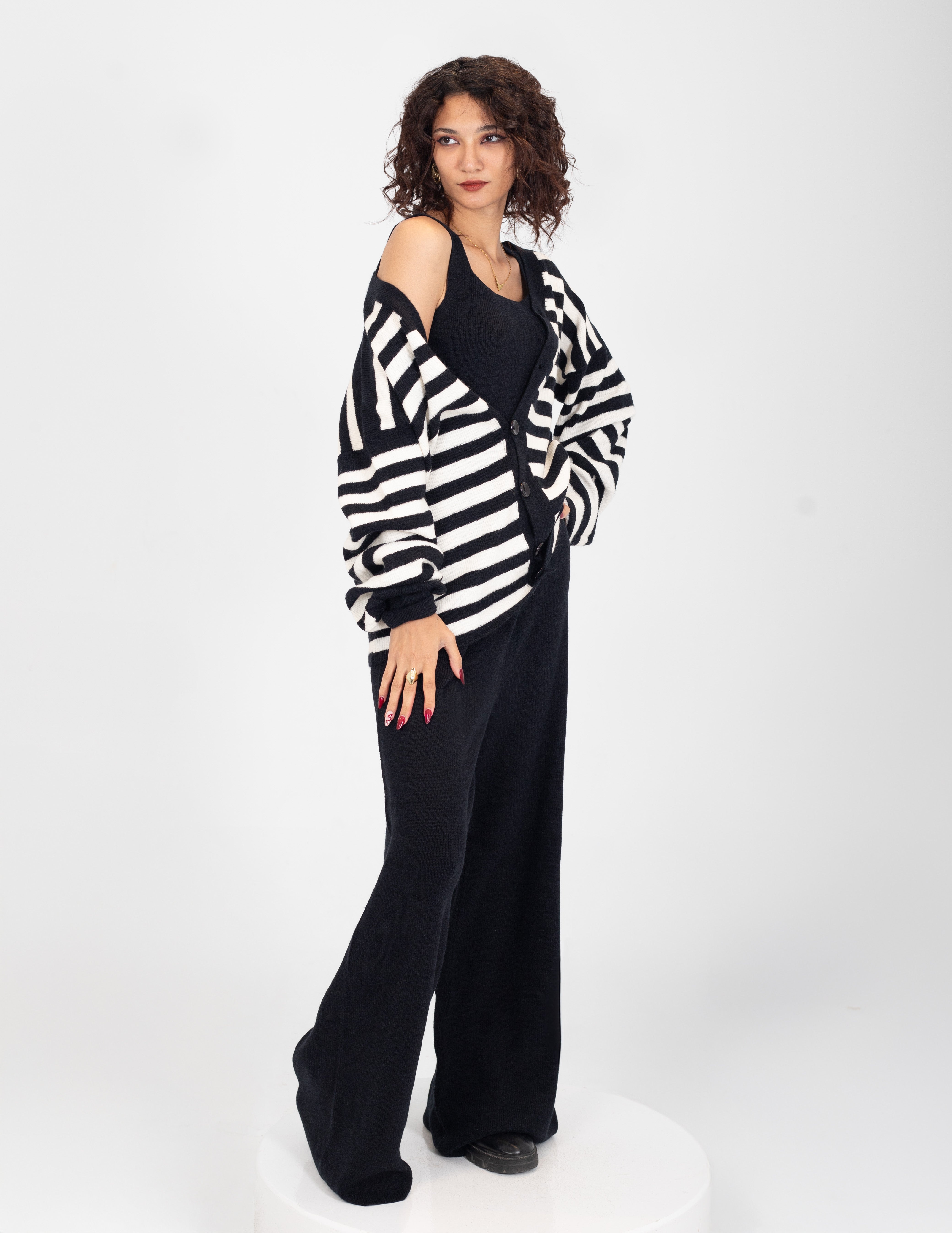 Three-Piece Striped Knit Set w16252743