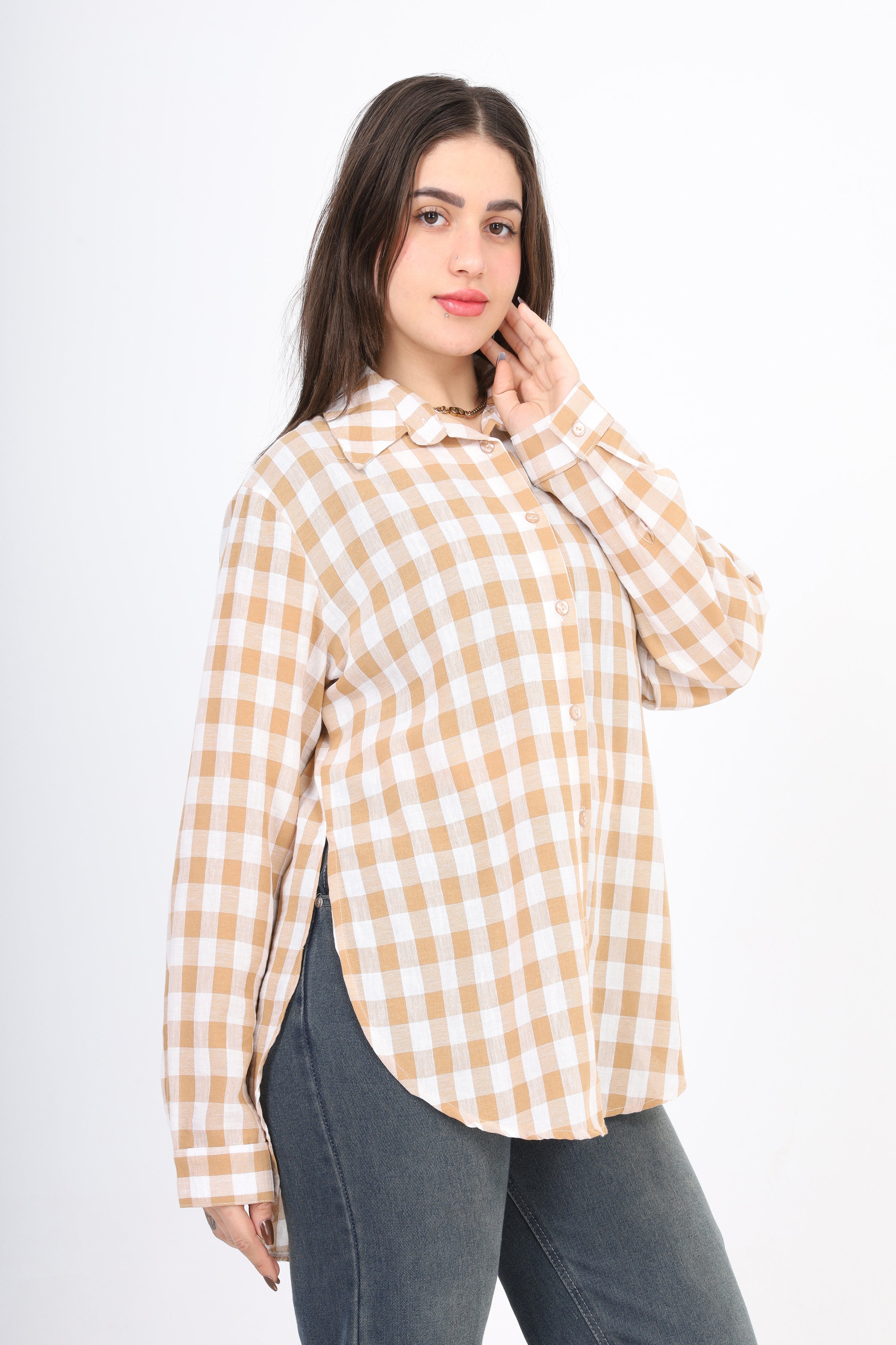 Plaid Shirt with Side Slits 2000/024