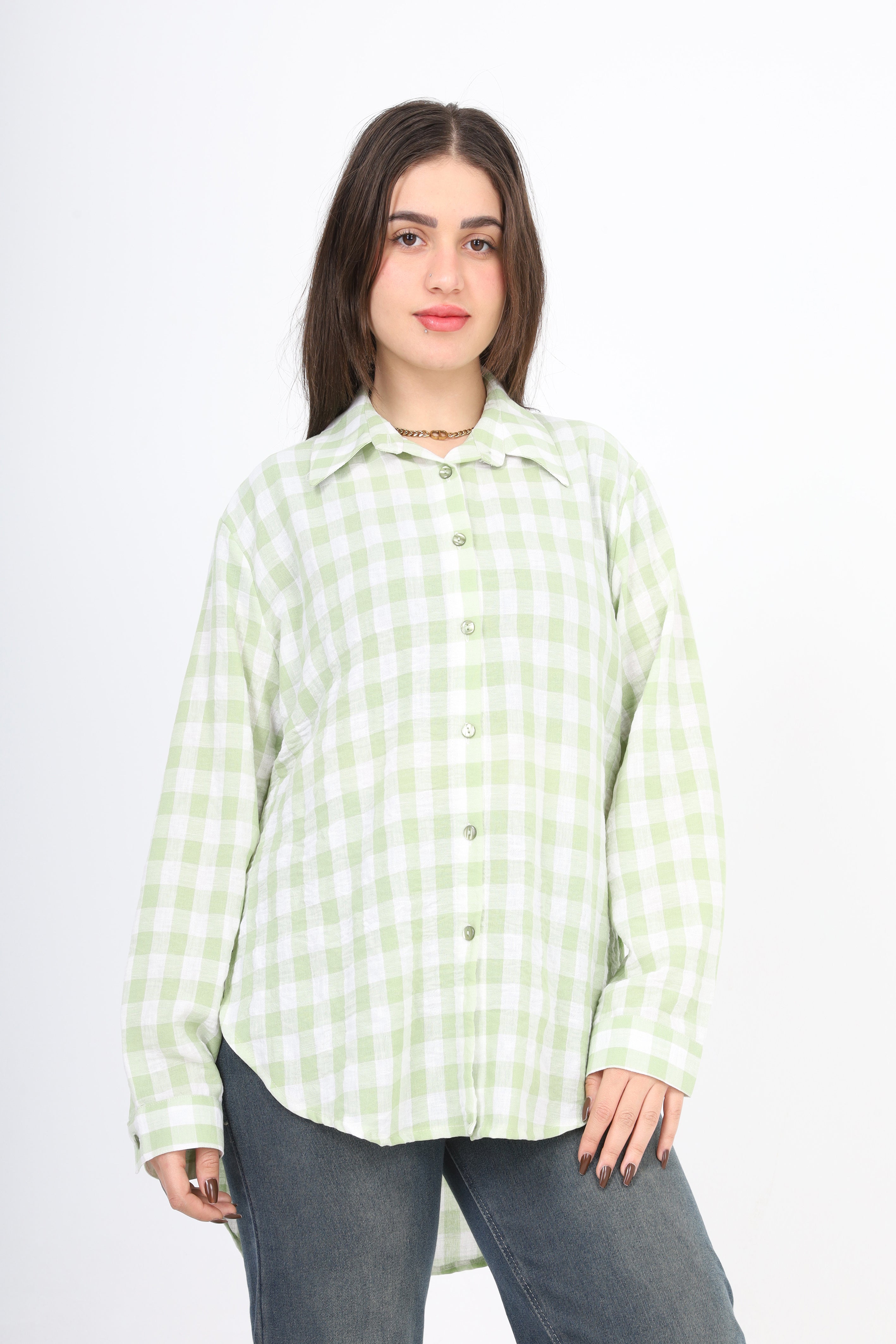 Plaid Shirt with Side Slits 2000/024