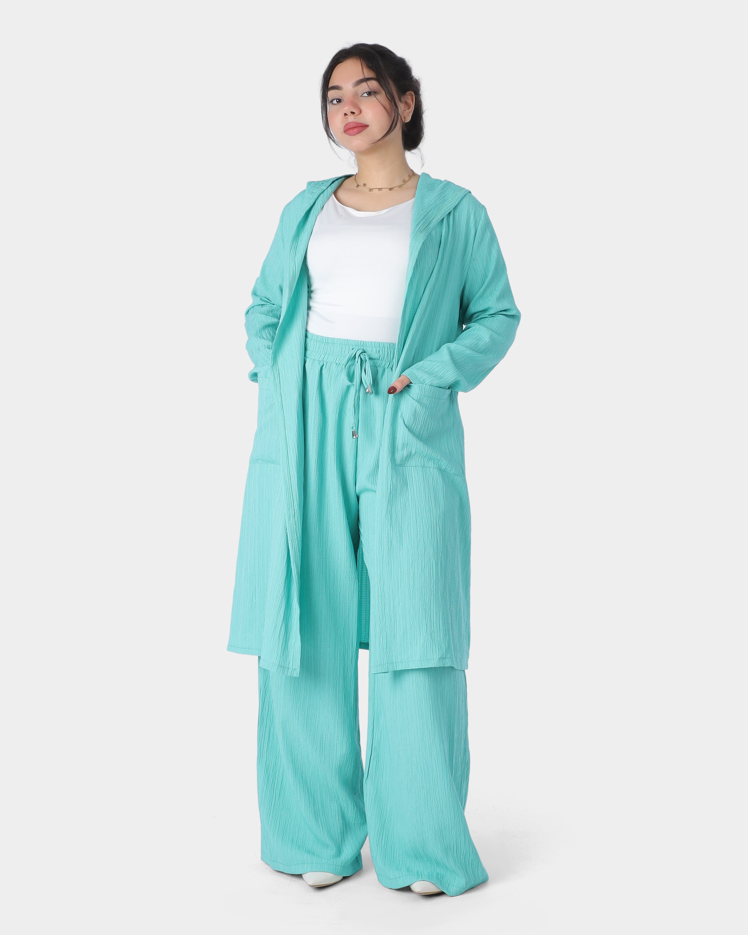 Long Open Front Hooded Cardigan 2000/054/2