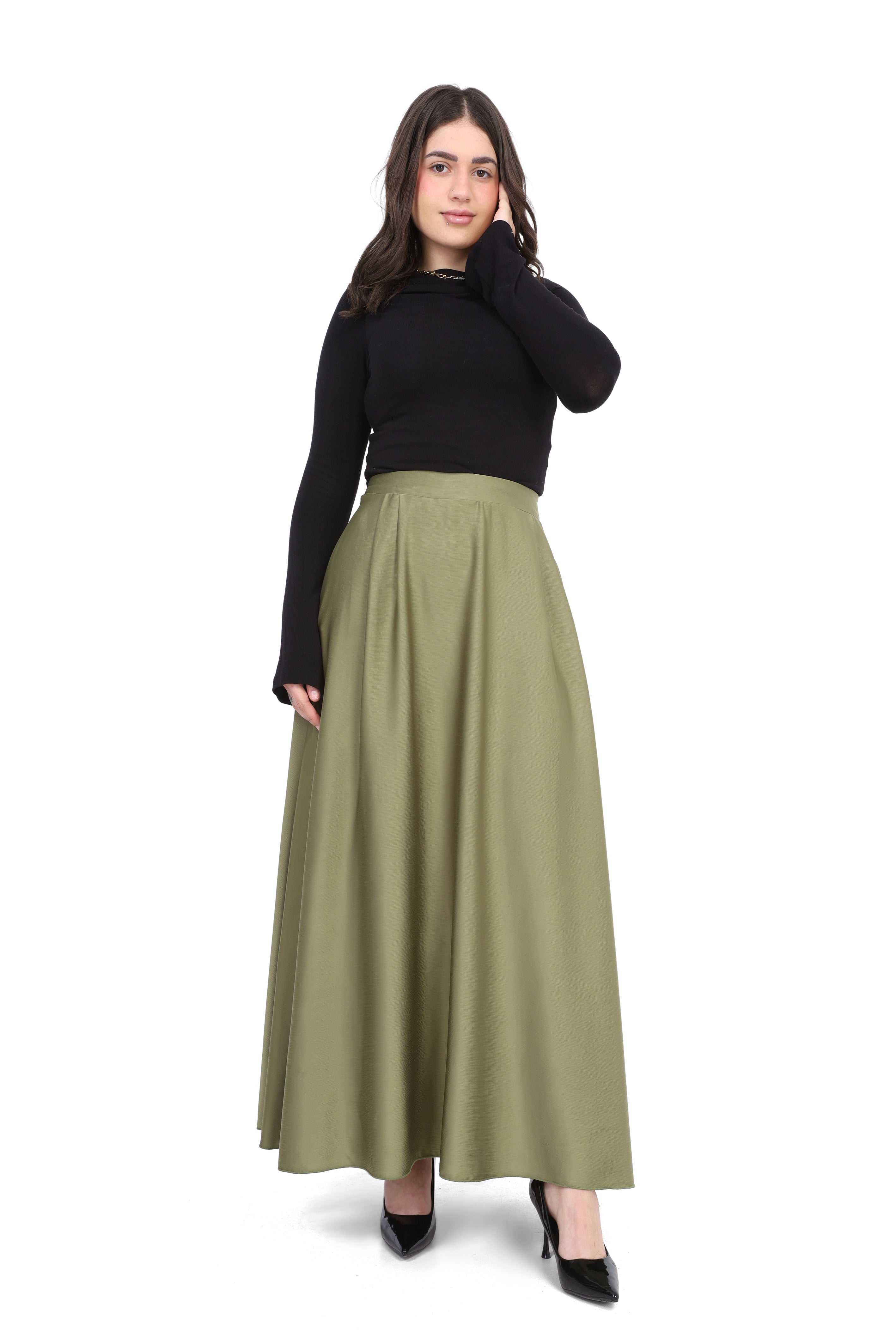 Elegant Satin Maxi Skirt 2000/077