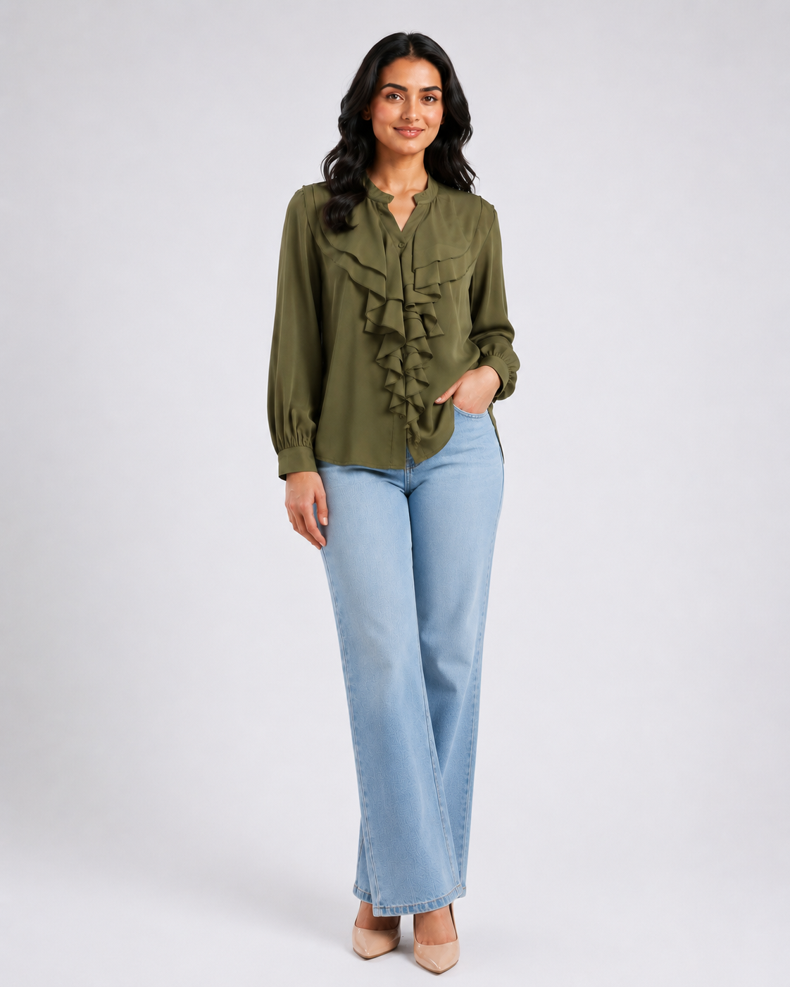 Elegant Ruffle Blouse 2000/158/1