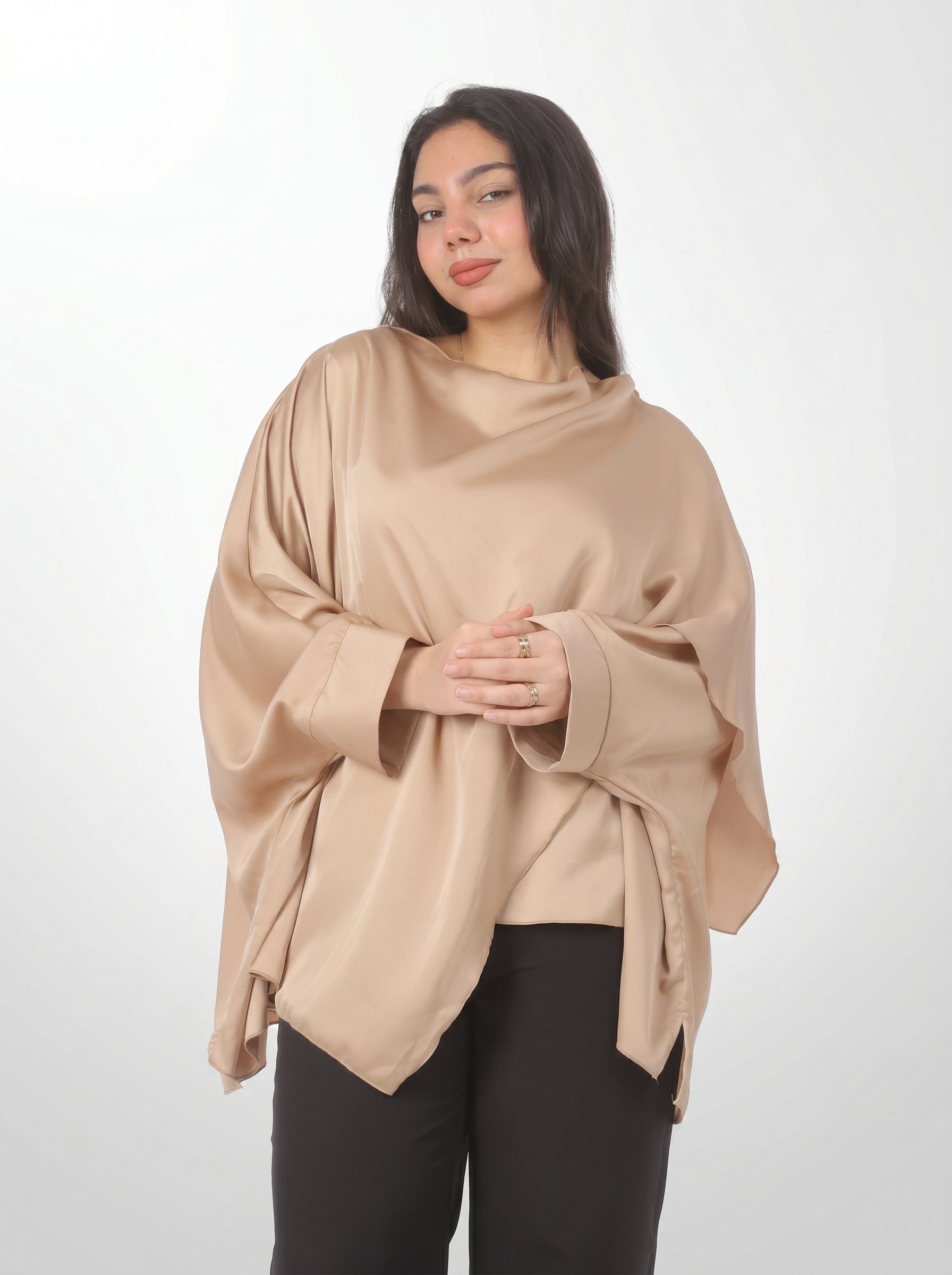 Elegant Satin Drape Poncho 2000/167/2
