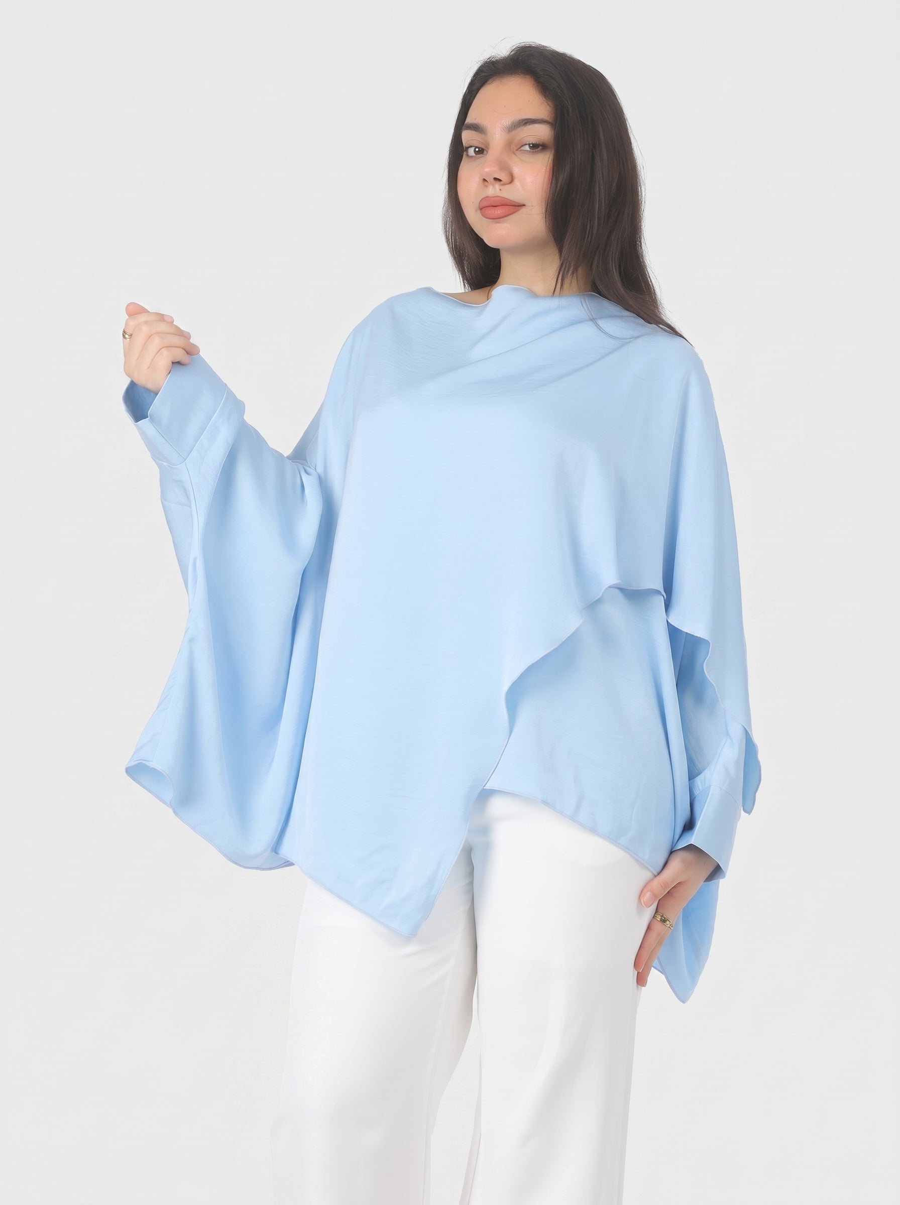 Elegant Satin Drape Poncho 2000/167/3