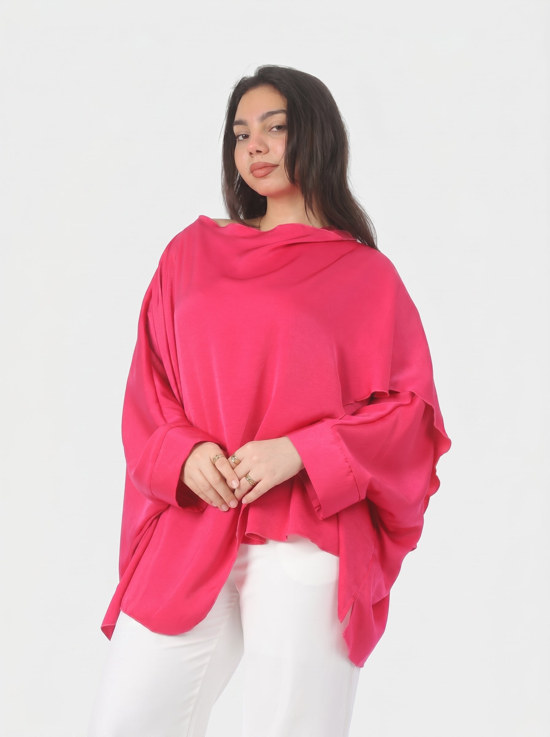 Elegant Satin Drape Poncho 2000/167/3
