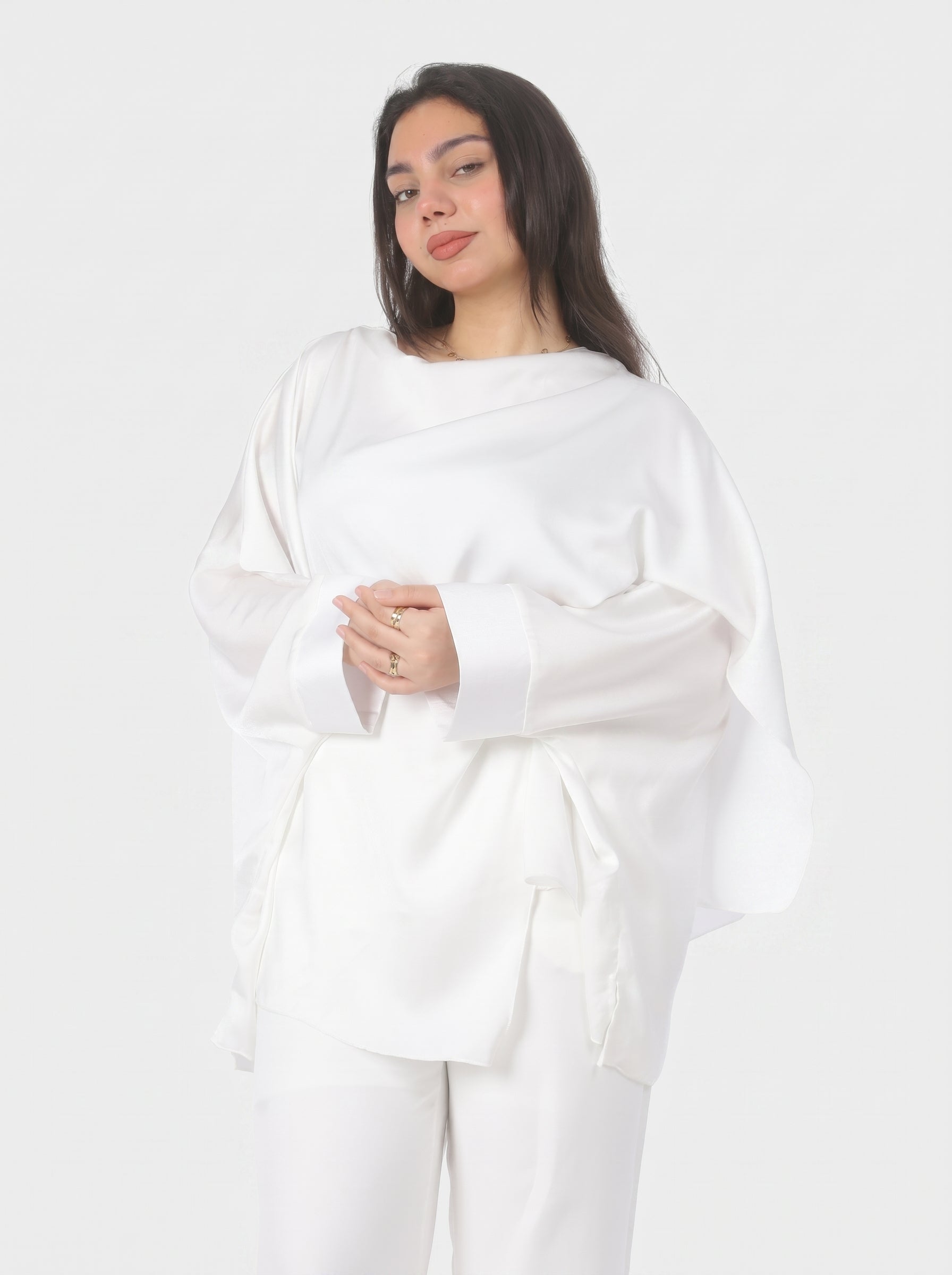 Elegant Satin Drape Poncho 2000/167/3